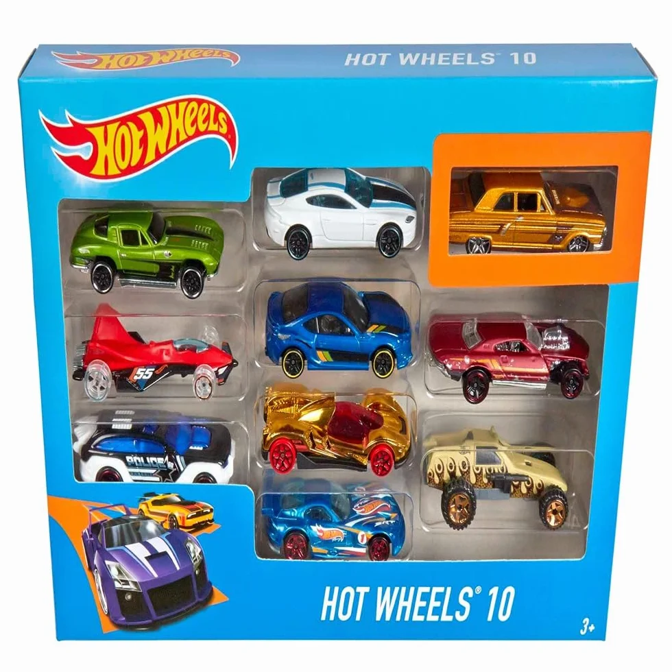 Hot Wheels Pack de 10 Vehiculos, Coches de Juguete (Modelos Surtidos, selección aleatoria), 54886