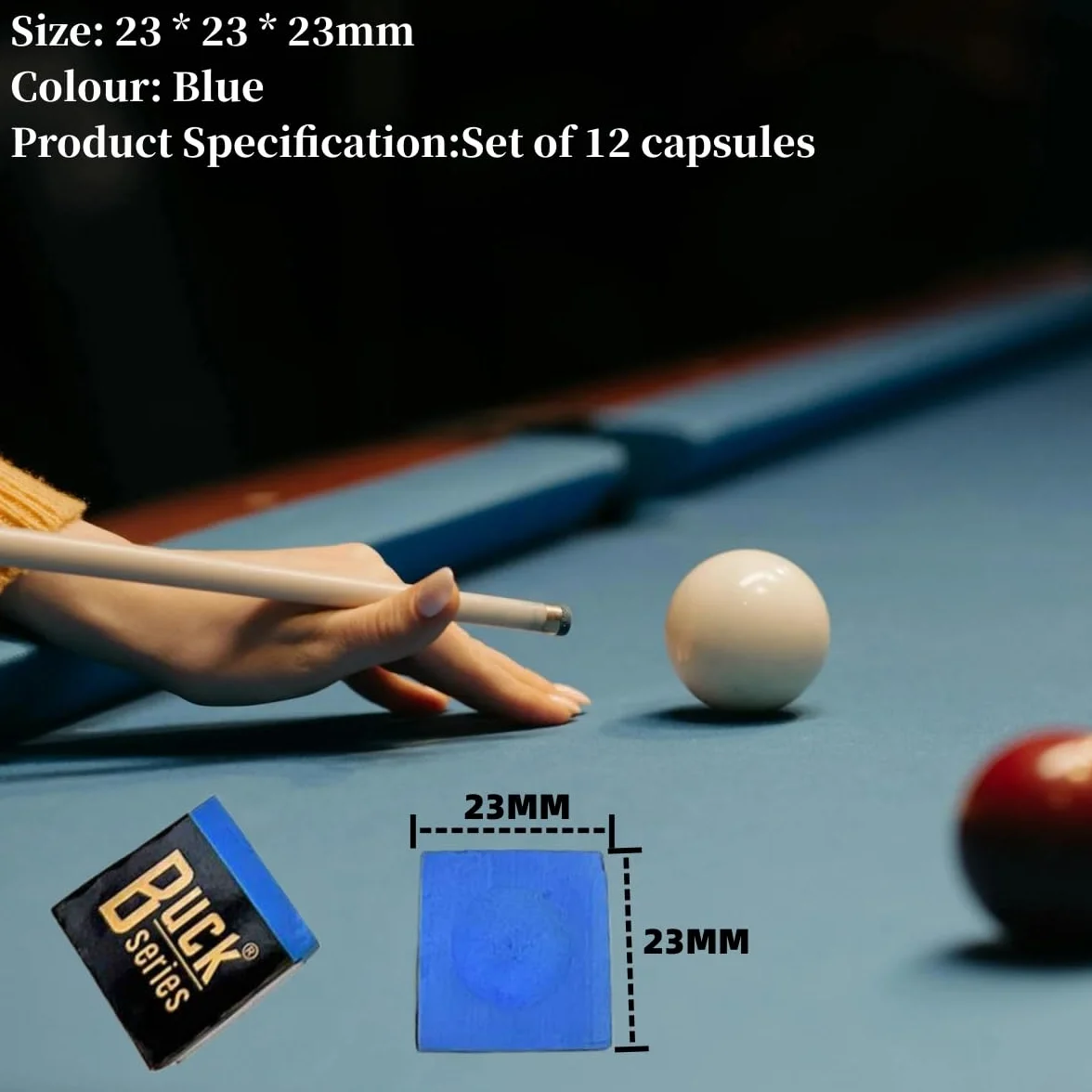 Tokaneit Tiza De Billar Profesional 12 Piezas Azul para Tacos Snooker