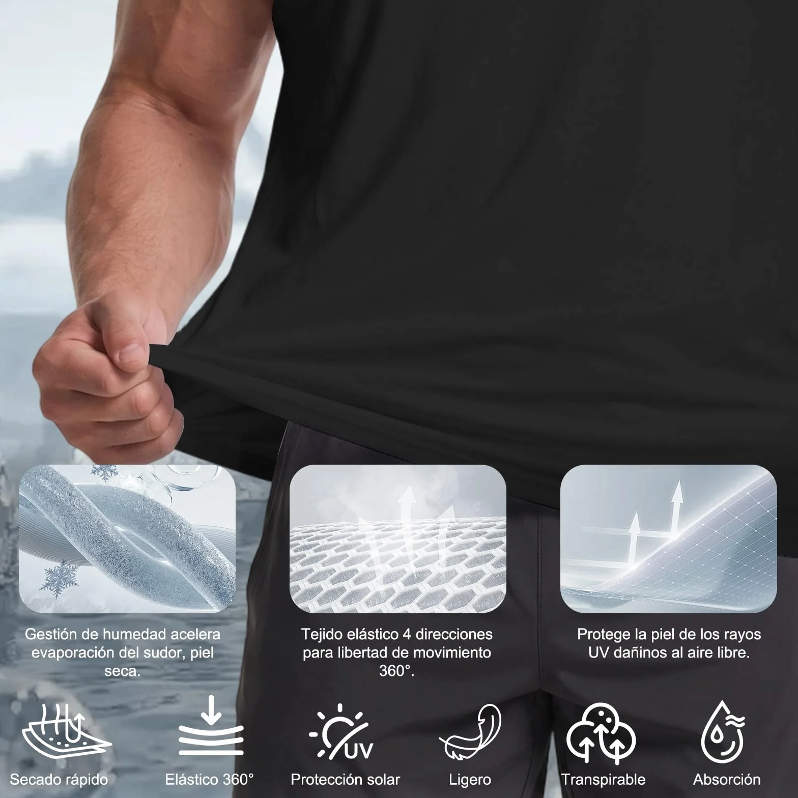 HYCOPROT Camiseta Sin Mangas Hombre Secado Rápido Muscle Tank Top Transpirable Corte Holgado Fitness Gimnasio Running