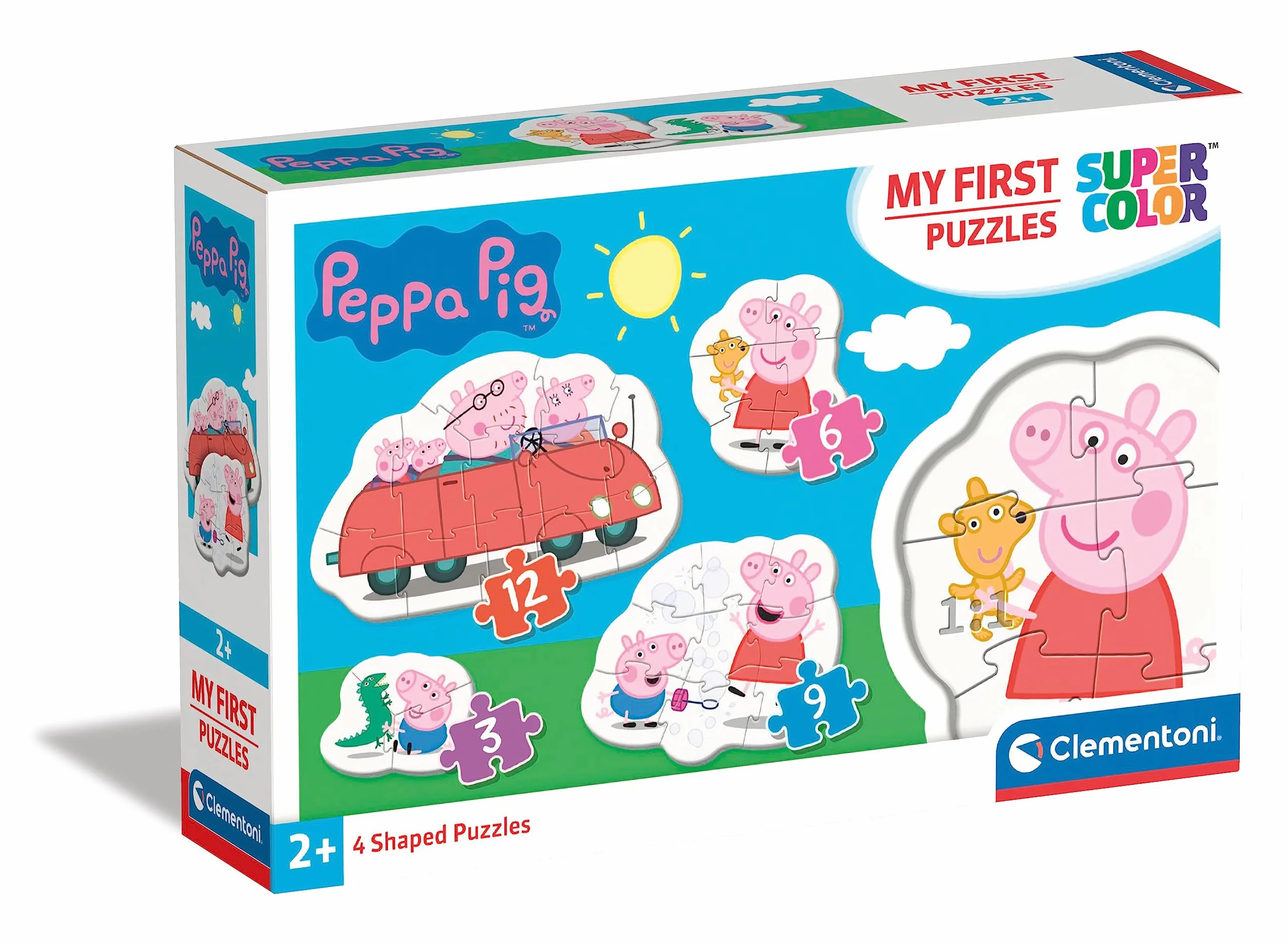 Clementoni- - My First Puzzles Set de 3-6-9-12 Piezas Peppa Pig- Progresivo (20829)
