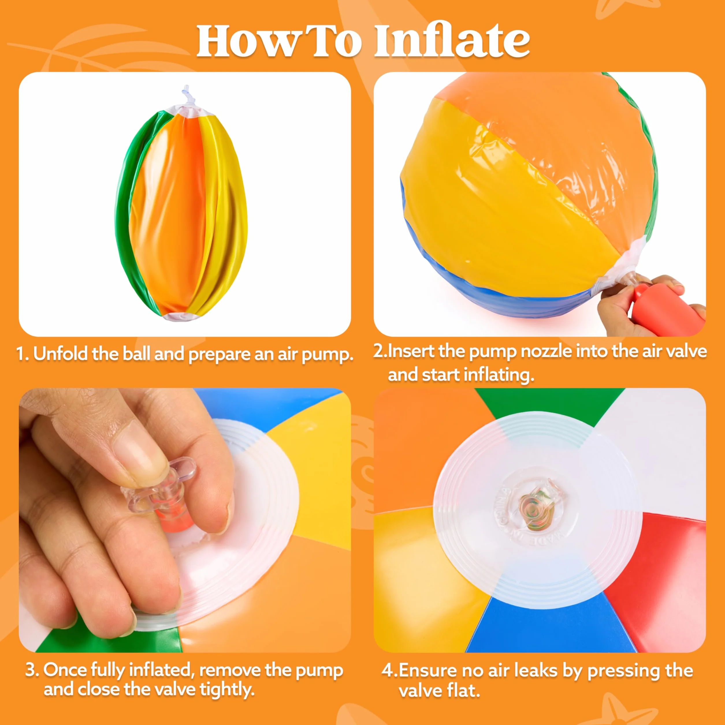 JOYIN 20cm Pelota de Playa ;Pelota Hinchable Juguetes inflables Pelota de Playa en Colores de Verano