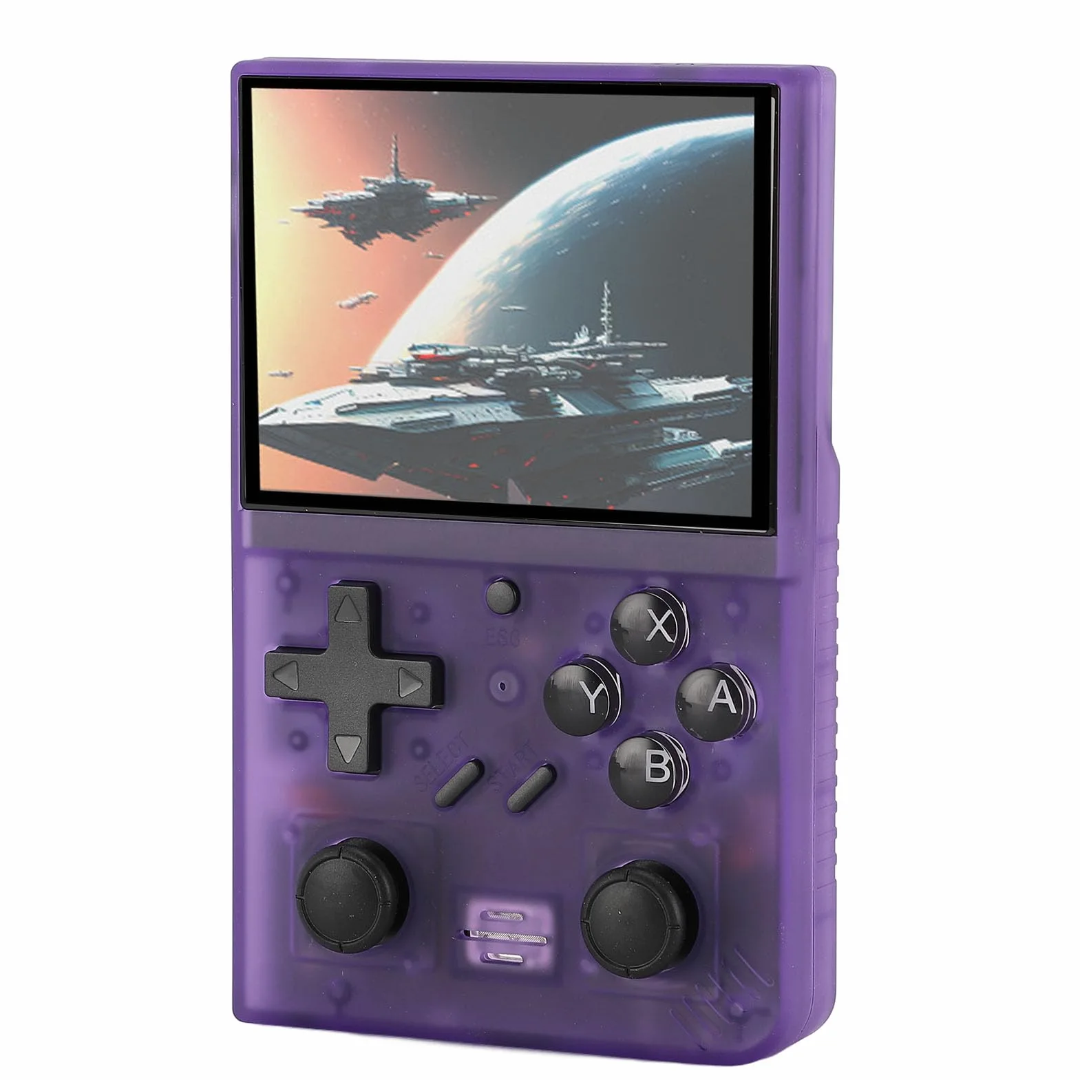 Acouto Consola de Juego Retro de Mano de 3.5 Pulgadas Consola de Videojuegos Portátiles con Joysticks 3D 64GB Tarjeta de Memoria Pequeña para Niños Naranja con 35 una Pantalla Completa OCA y Juego