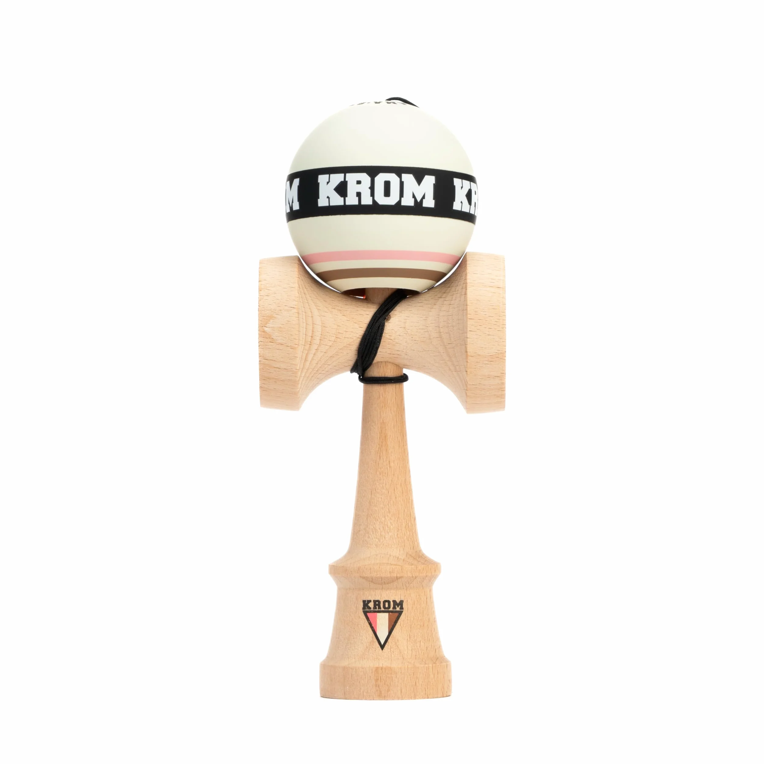 KROM Kendama STROGO Neapolitan Vanilla – Kendama de Madera para Principiantes y Jugadores avanzados – Juego de Habilidad para Uso Interior y Exterior – Juguete de Madera con Cuerda y Bola