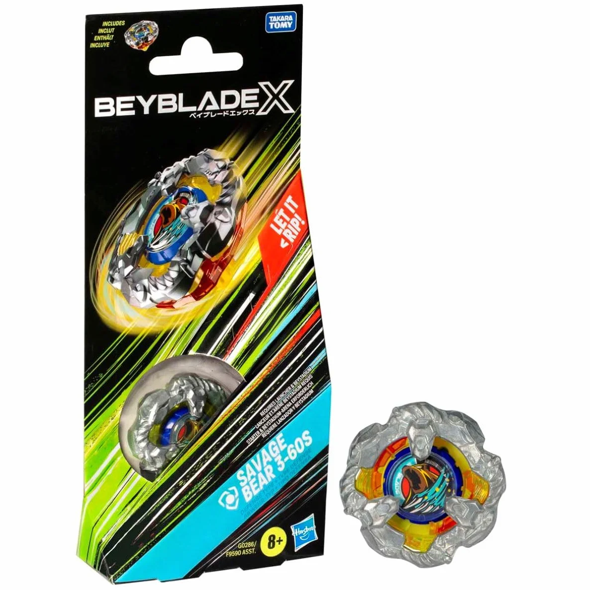 Beyblade X Savage Bear3-60S Top Booster Pack Set, Peonza de Juguete, Competición de Trompos, Juguetes Infantiles, Niños y Niñas de 8 Años o Más