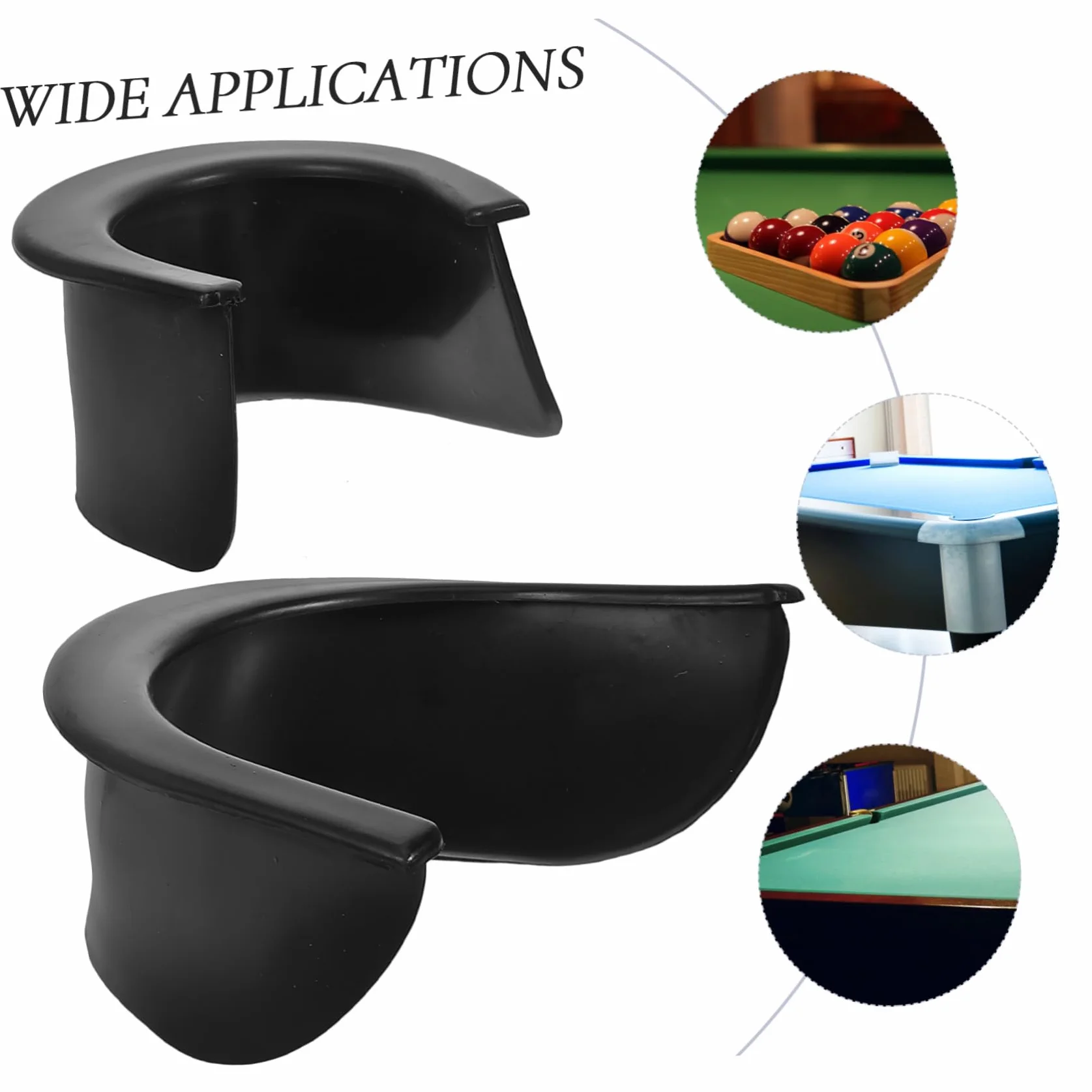 BESTonZON 6 Piezas Forro de Bolsillo de Plástico Negro para Mesa de Billar Protege Troneras Reemplazable