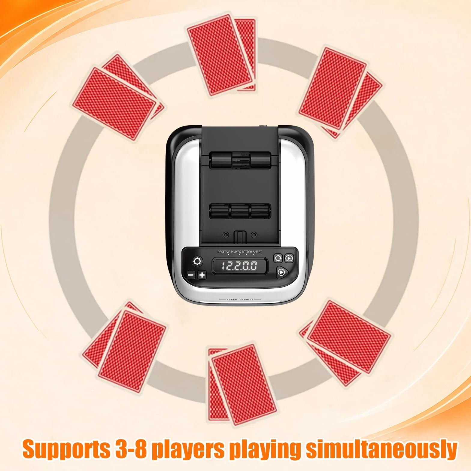 Repartidor automático de Cartas, Mezclador y repartidor 2 en 1, Giratorio 360°, con Entrega precisa de Las Cartas, Mecanismo Resistente, para hasta 12 Jugadores en Juegos de Mesa en casa