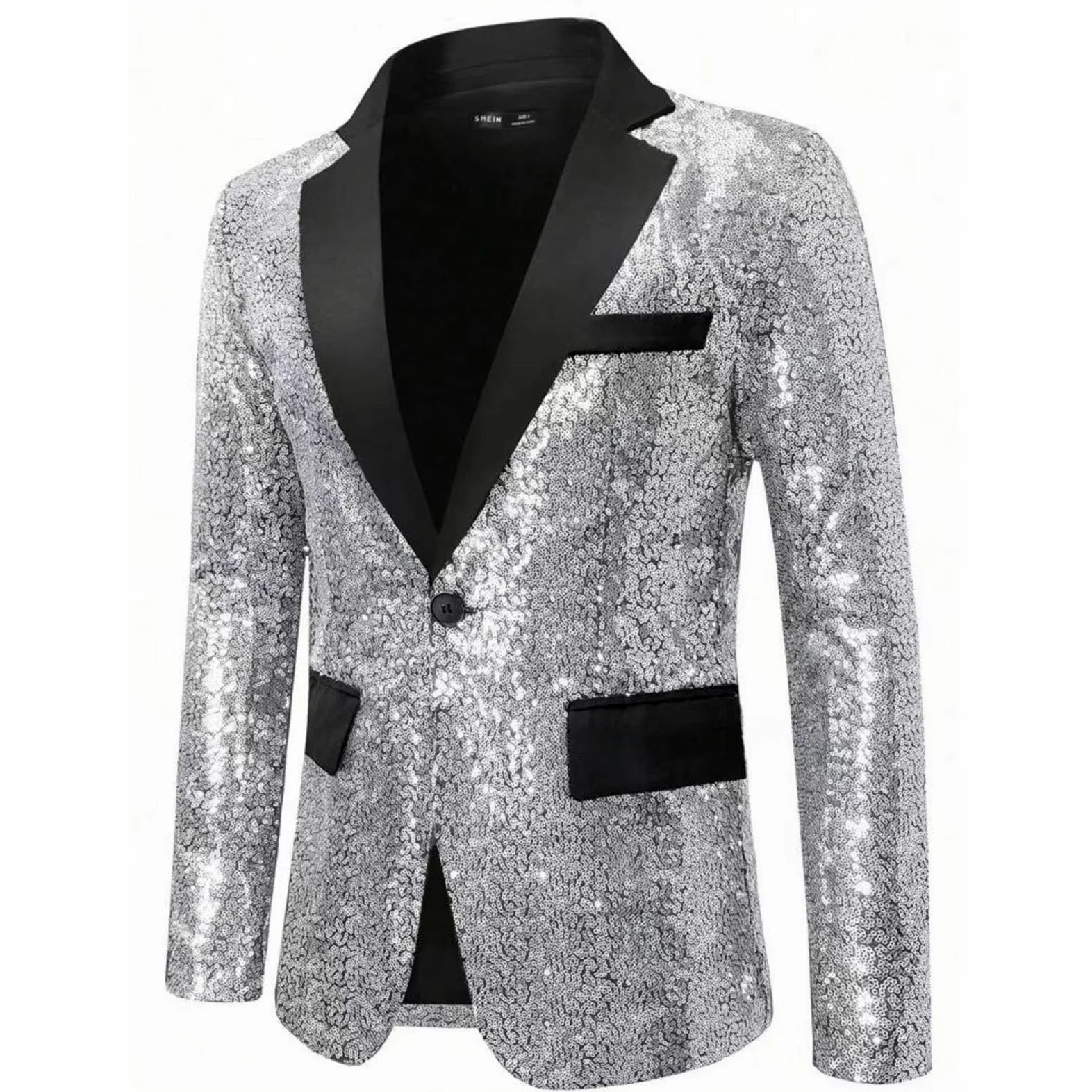 Disfraz de carnaval con lentejuelas para hombre, con alas para escenarios y fiestas, manga larga