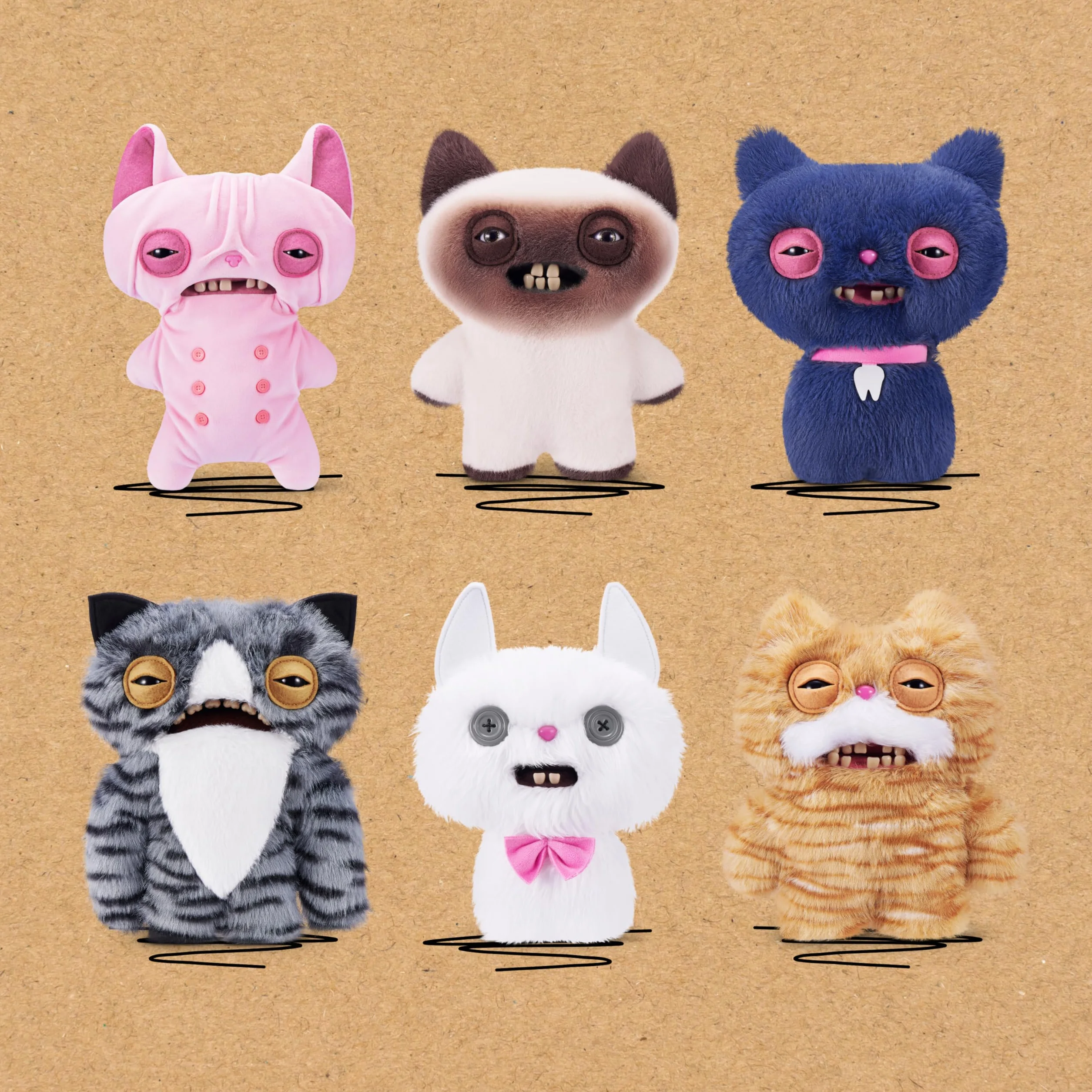 Fuggler Alley Cats Peluche 9" (Stinkface) de ZURU – Monstruo Feo y Divertido con Dientes Humanos. Peluche Coleccionable para niños, Adolescentes, Adultos y Amantes de Gatos raros