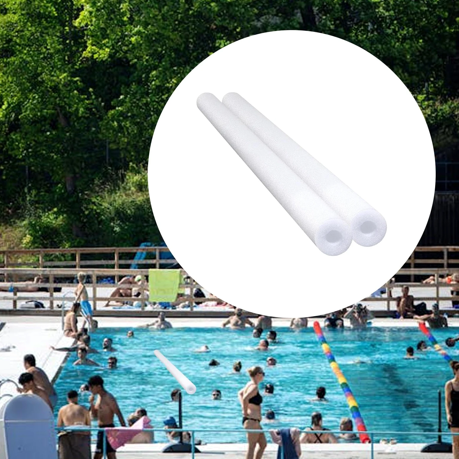 2 flotadores de Piscina Reutilizables, Tubos Huecos para Principiantes, para Playa, Fiesta, decoración, Blanco