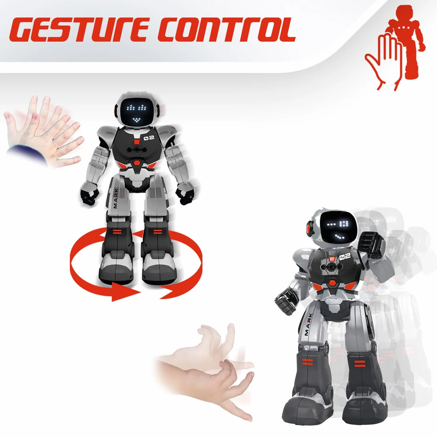 Xtrem Bots - Mark | Robot Juguete | Robot Niños 20 Expresiones Faciales Y Programable | Robots Inteligente Y Teledirigido | Juguetes Niño 5 Años O Más | Robotica para Niños | Regalo Niño 5 Años