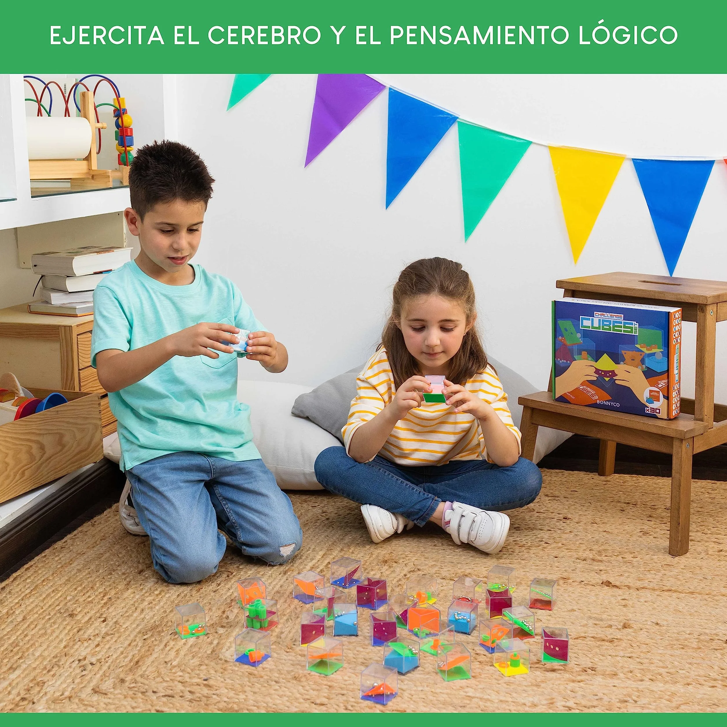 BONNYCO Cubos Rompecabezas Niños Pack 30 Regalos Cumpleaños Niños Colegio. Detalles Cumpleaños Infantil, Relleno Piñata. Regalitos Invitados, Regalos Alumnos Primaria. Mini Juegos para Regalar