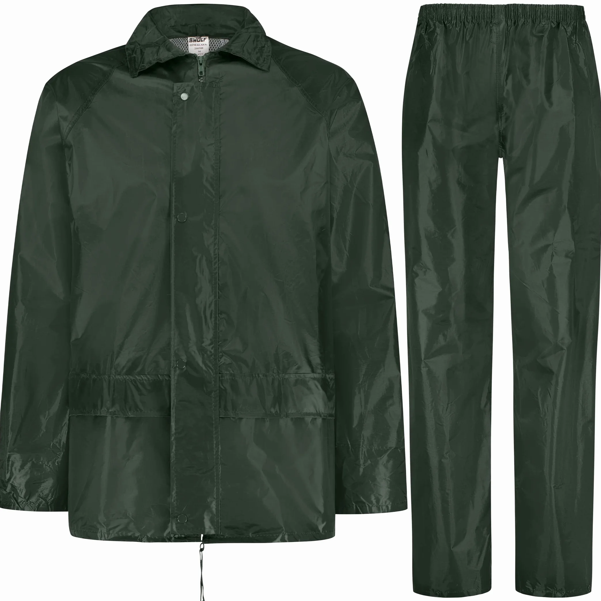 BWOLF Himalaya Traje de Lluvia Impermeable Hombre Mujer Chaqueta Pantalones 2 Bolsillos