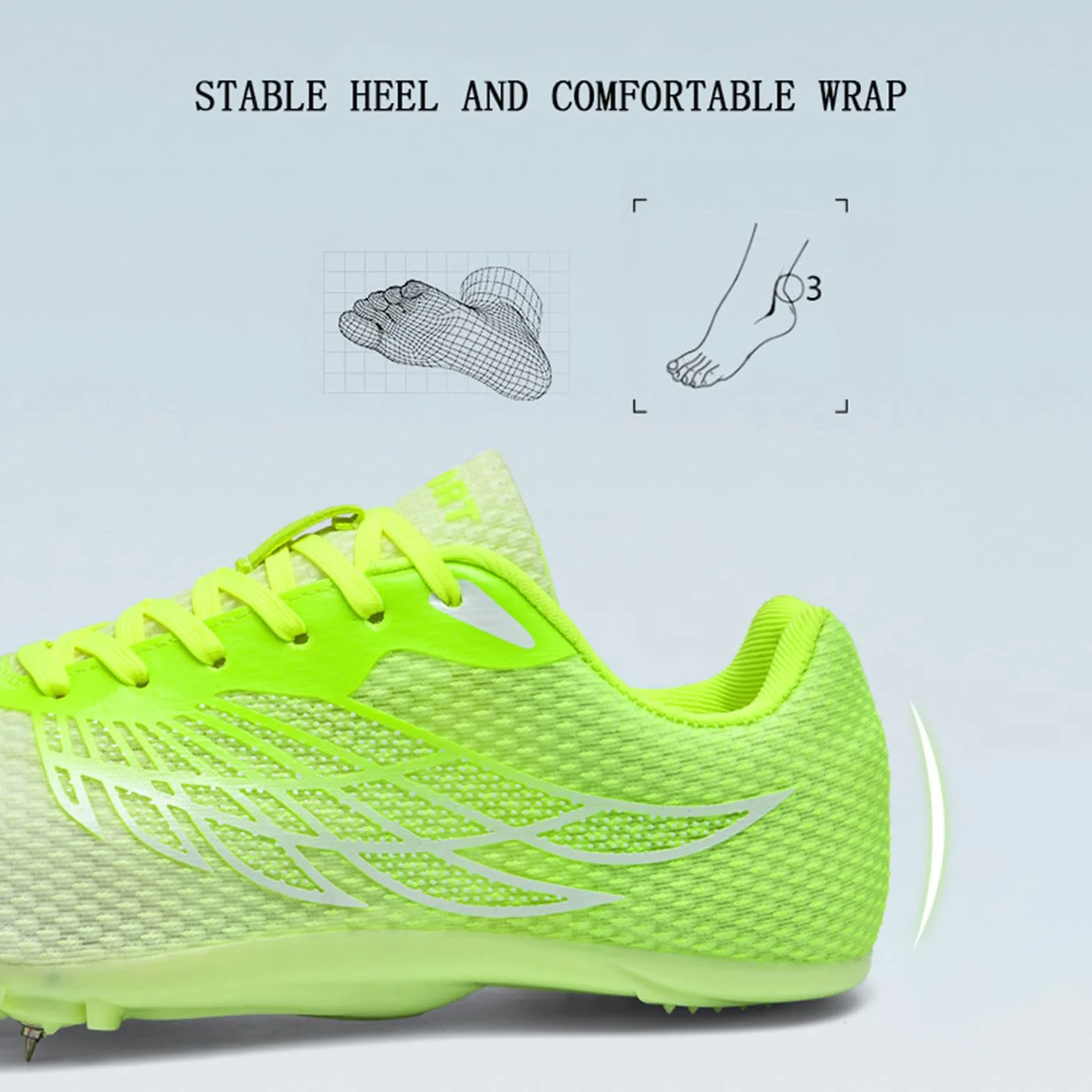 Zapatillas con Clavos Atletismo Salto Velocidad para Hombres Mujeres Niños