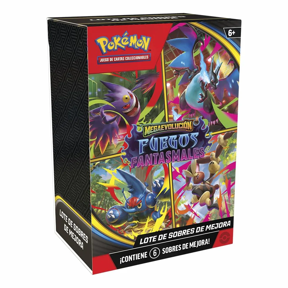 Pokémon JCC Lote Sobres Mejora Megaevolución Fuegos Fantasmales 6 Sobres