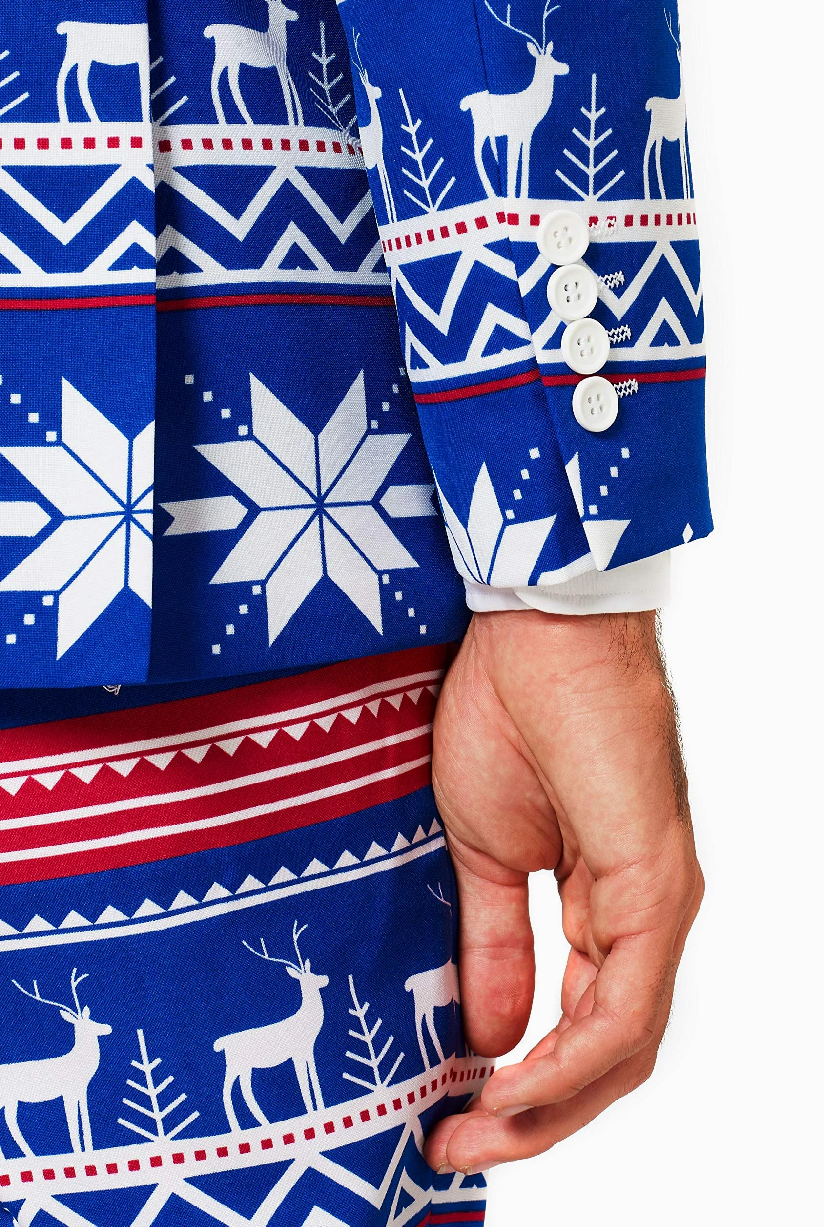 OppoSuits Fun Ugly Christmas Suits For Men – The Rudolph – Full Suit: Jacket, Pants & Tie Traje de Hombre Hombre