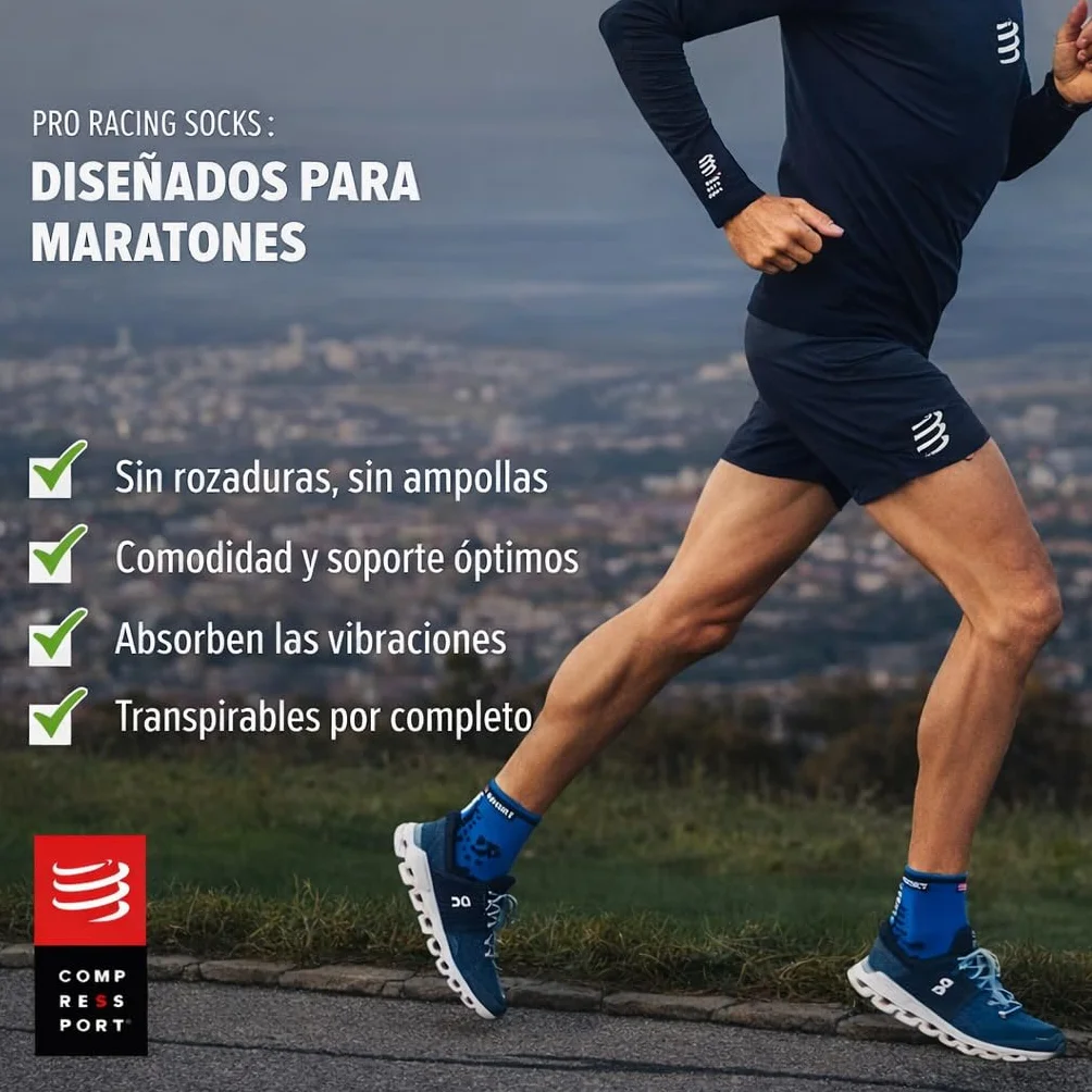 Compressport Pro Racing Socks V3 Run High Running Socks Antiblister Cushion Breathable Lightweight