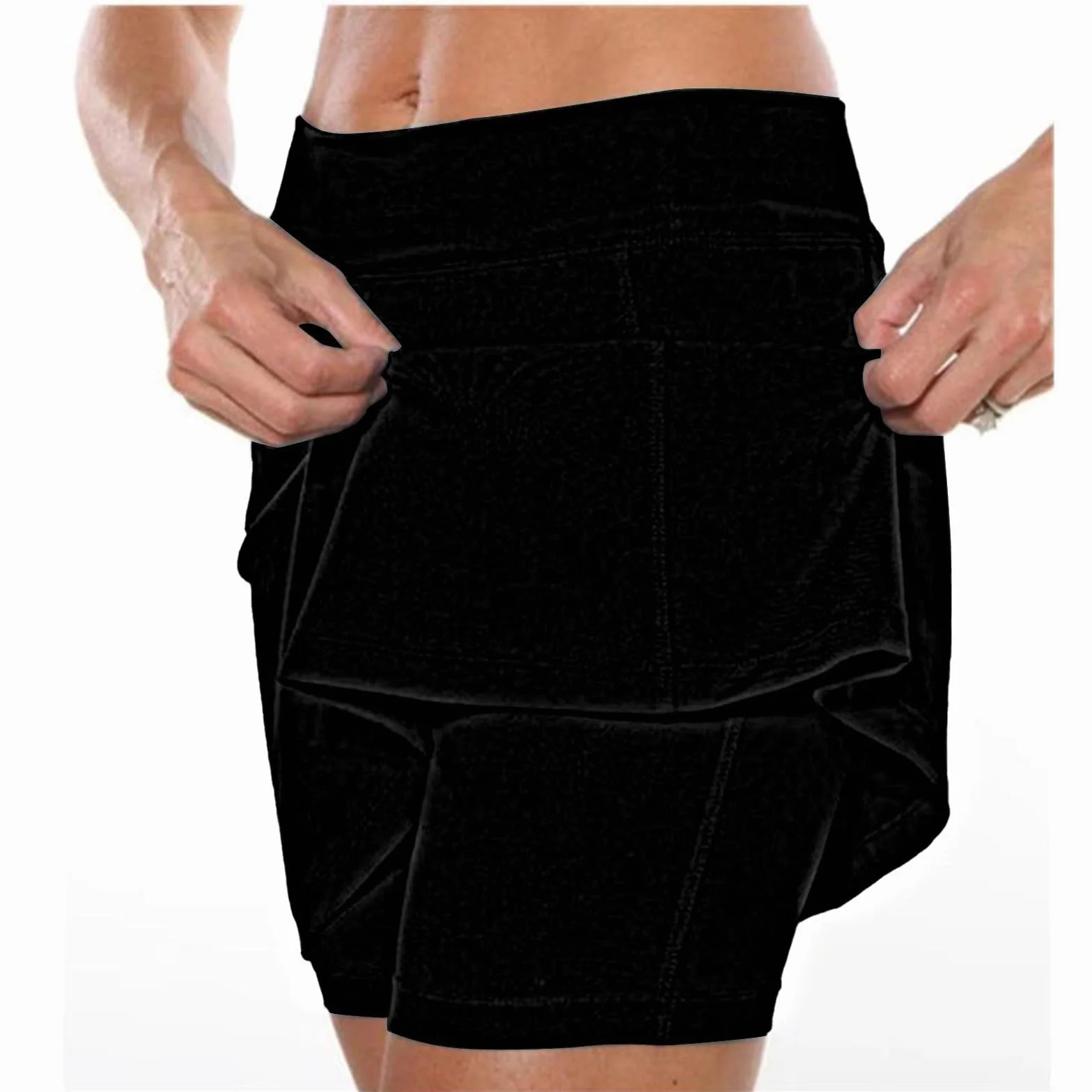 Mujer Falda Deportiva 2 en 1 con Pantalones Cortos Transpirable Bolsillo Tenis Golf Correr