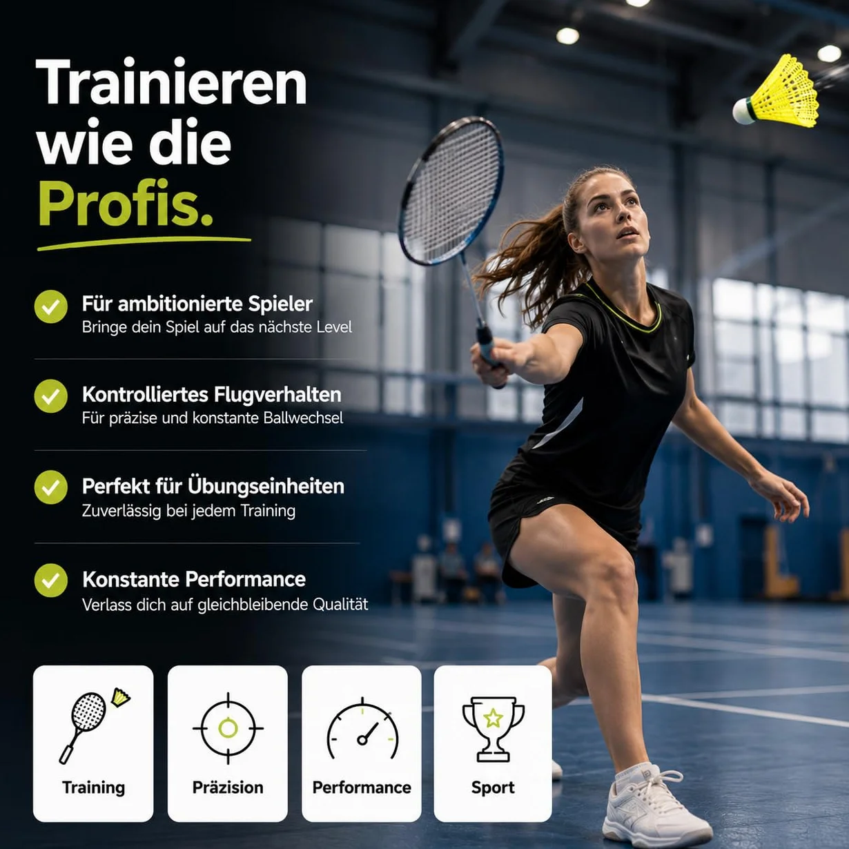 TK Gruppe Timo Klingler Bolas de bádminton Amarillas para Entrenamiento y competición