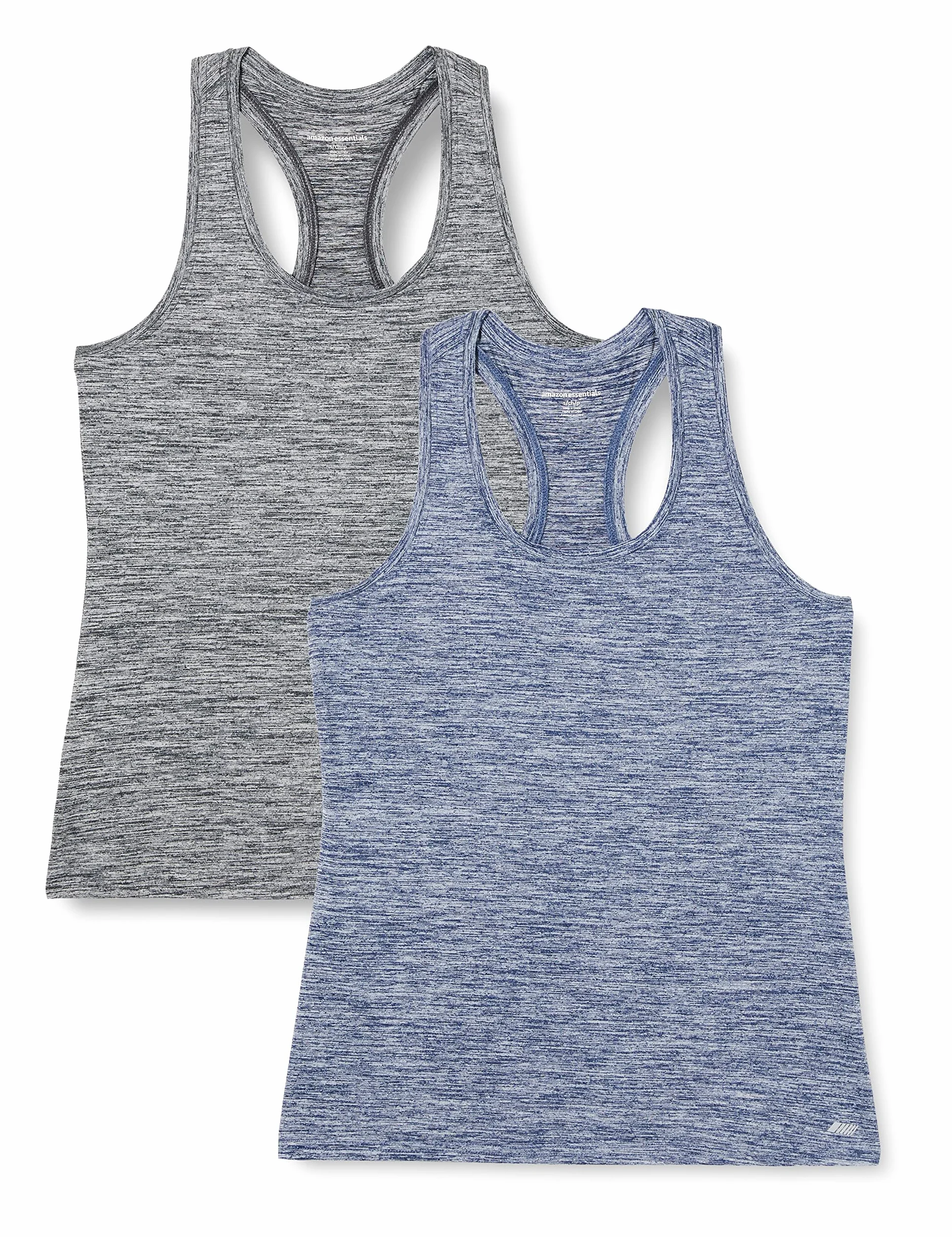Amazon Essentials Top Deportivo sin Mangas Secado Rápido Elástico Espalda Cruzada Cuello Redondo
