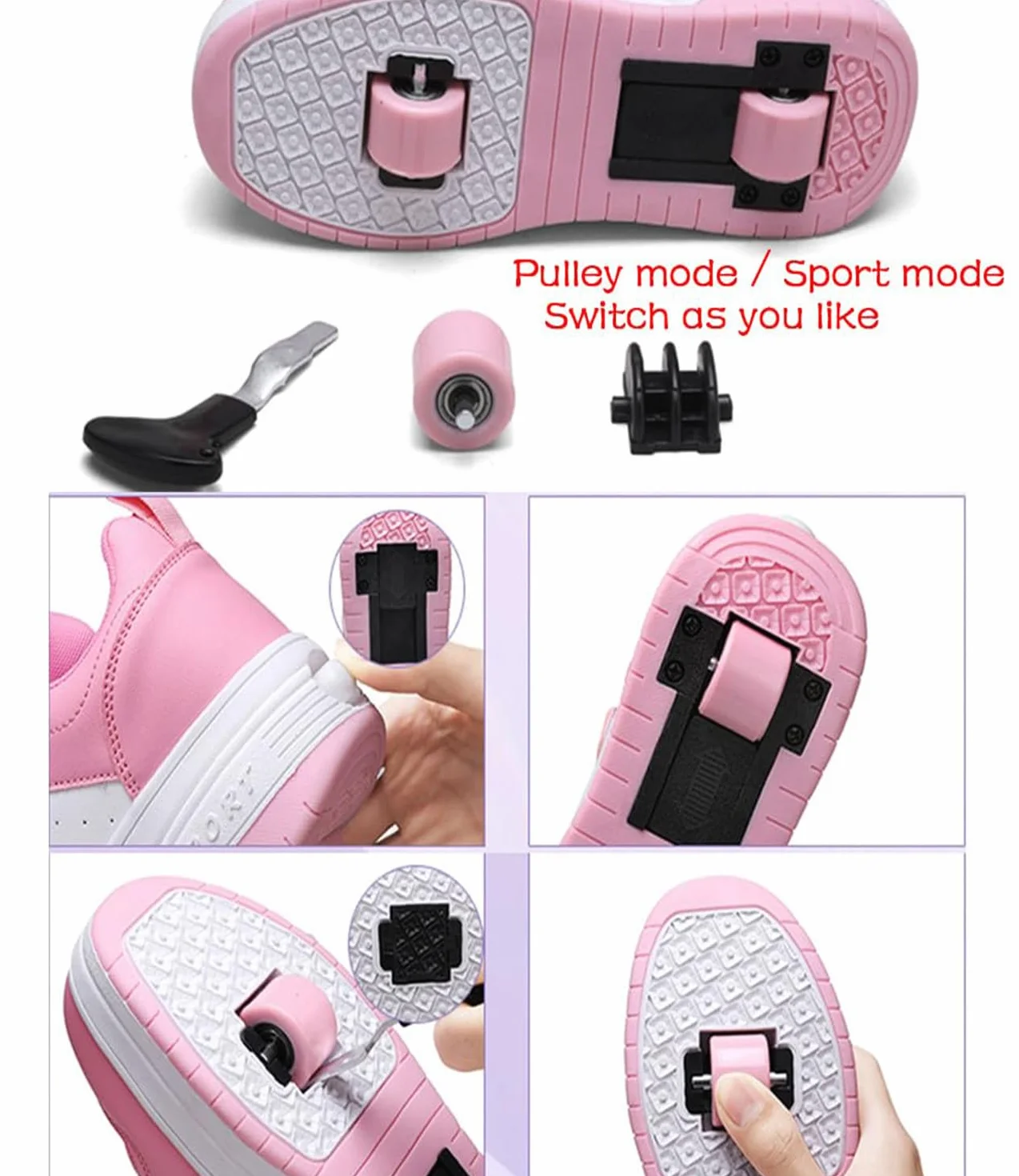 ENEN Zapatos con Ruedas Zapatillas Patinaje para Niños Exterior Multifuncionales 2 Ruedas