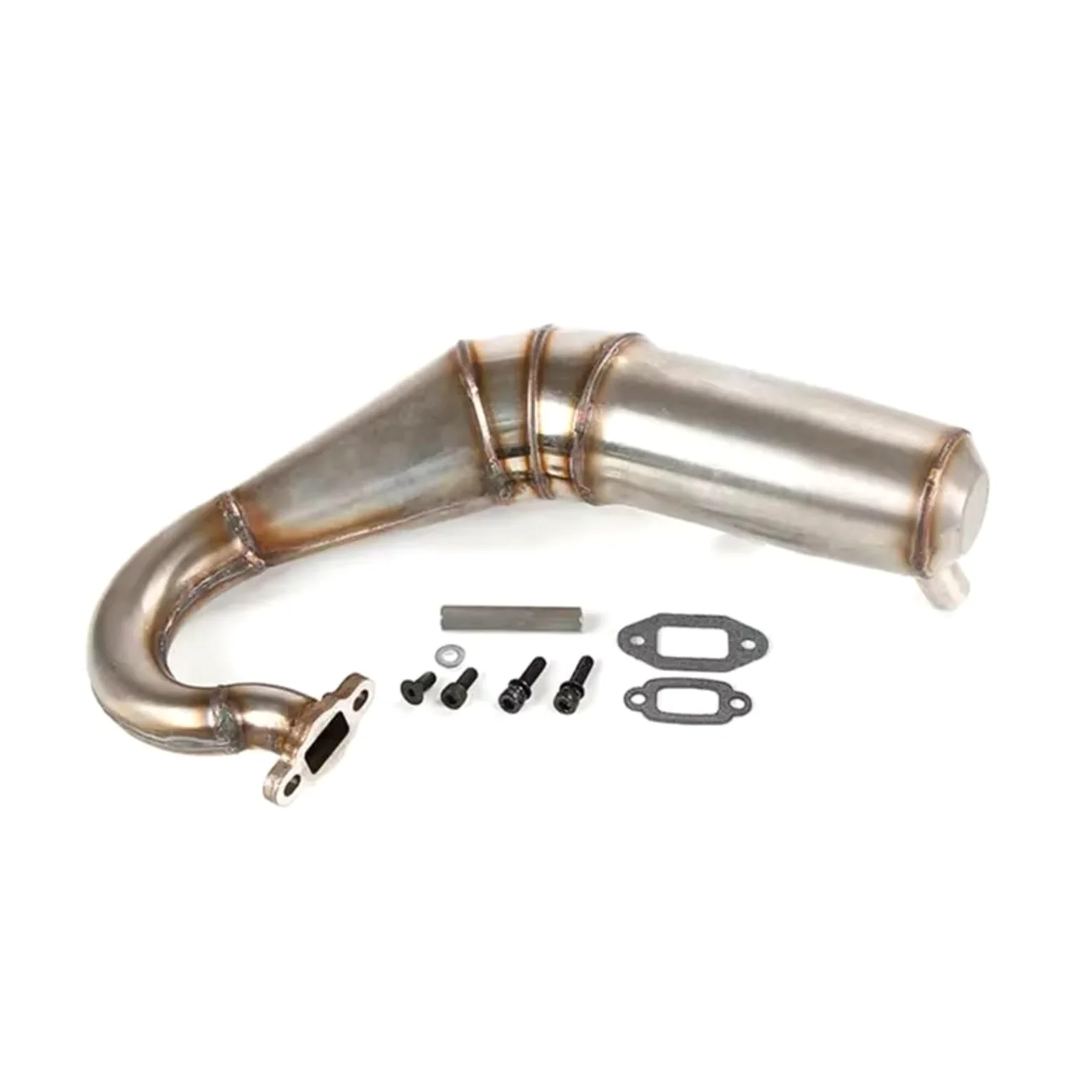 Piezas Orugas RC para Losi para Rofun para Rovan Kingmotor X2 1/5 RC Piezas Mejoradas Coche Gas R2 Silenciador Incorporado Conjunto Tubo para Escape Acero Inoxidable