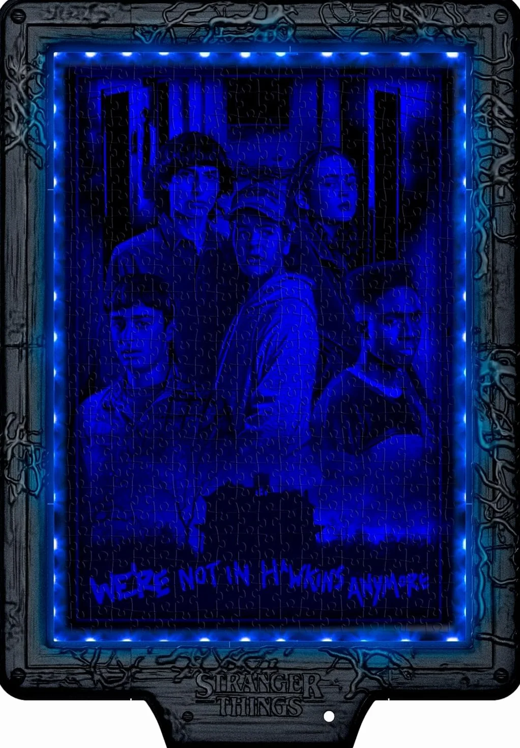 Clementoni - Puzzle Stranger Things - The DEMOGORGON'S Hunt, con luz LED: Rompecabezas de 520 Piezas, Escena Que Cambia de Color con Eleven contra Demogorgon