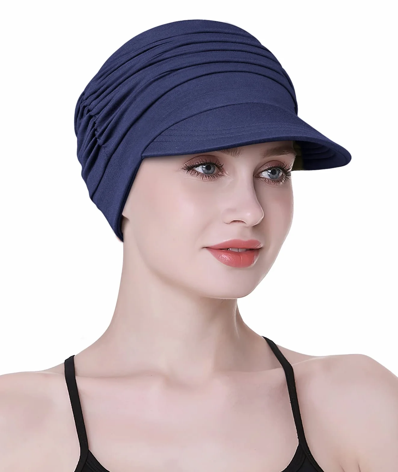 Gorra suave de bambú tipo turbante para mujer para caída del cabello en quimioterapia