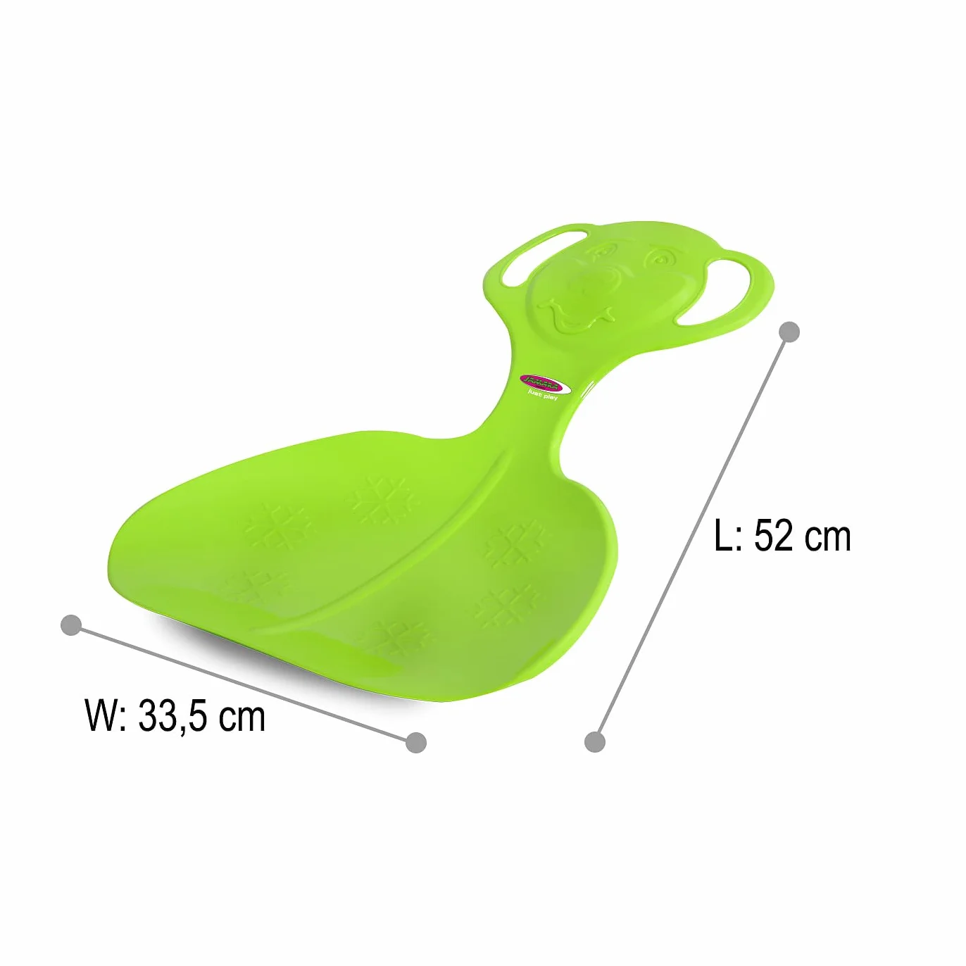 Jamara 460375 - Snow Play Trineo Oso Verde – Empuñaduras en Forma de Oso de fácil Agarre, Peso Ligero