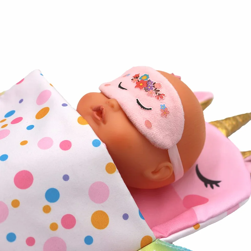 ZWOOS Saco de Dormir para Muñecas con Antifaz para Muñecas, Accesorios Suaves para Muñecas de 25-38 cm
