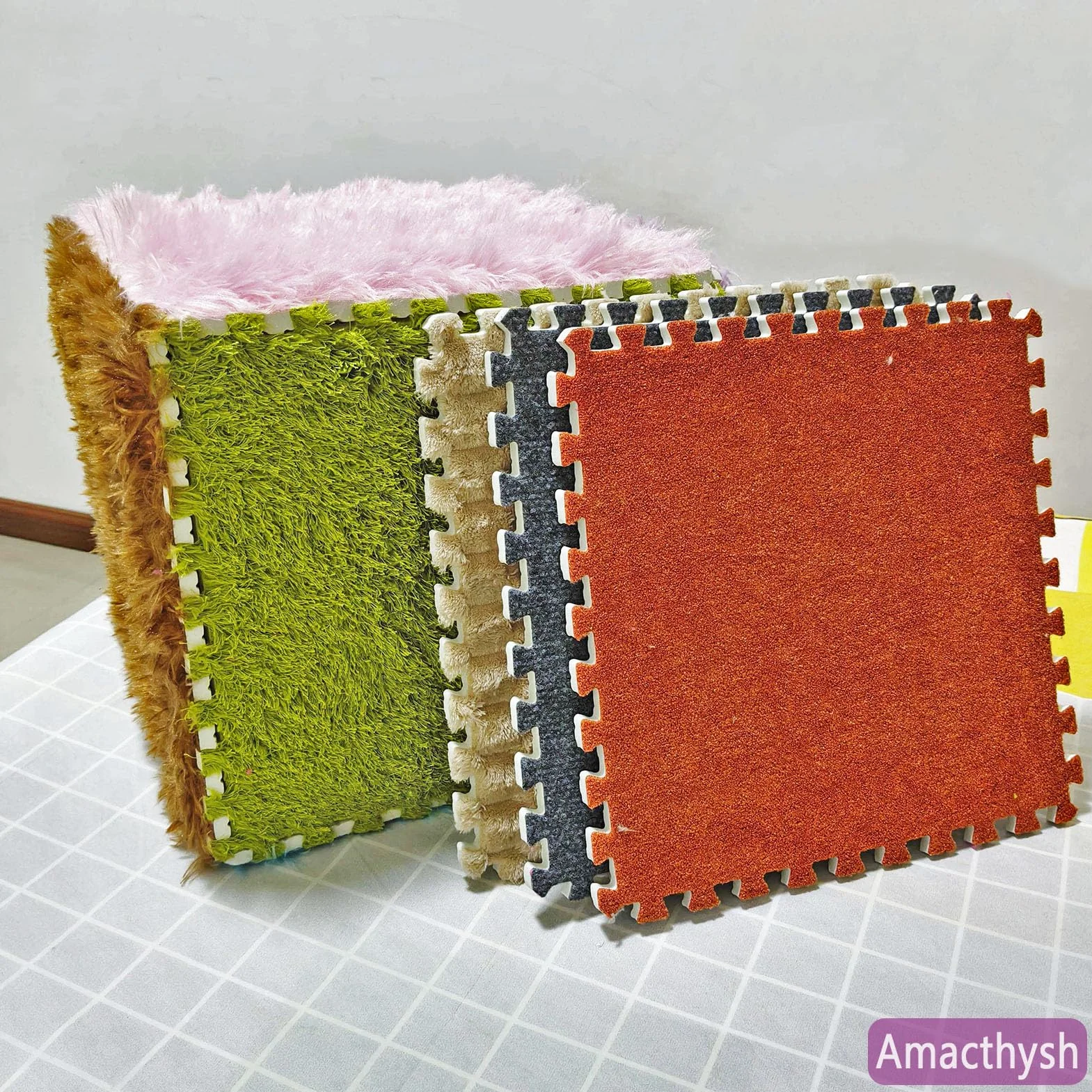 Alfombra Sensorial Bebe Entrelazada - 9 Texturas | Baldosas Sensoriales Antideslizantes para Niños Autistas | Tapete de Juego Táctil con Espuma Suave | Juguete Educativo Multisensorial (9 Piezas)