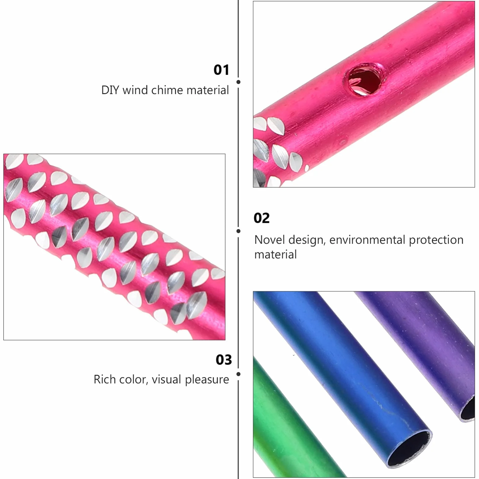 Angoily Tubos De Chime De Viento De Aluminio para Manualidades 150 Piezas para Decoración Y Proyectos DIY Kit De Tubos Sonoros para Colgar Ideal para Arte Y Decoración De Espacios Pequeños