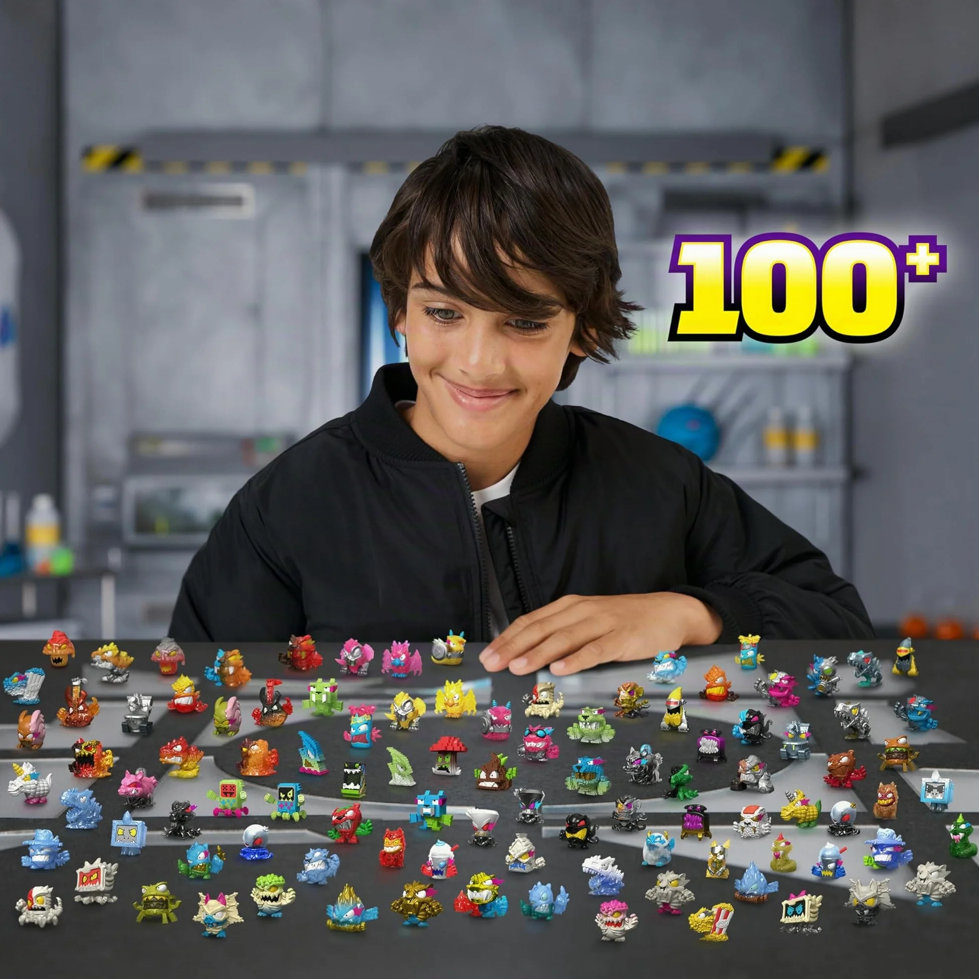 MrBeast Lab Swarms Serie Hyper Fusion, colecciona +100 enjambres, el Pack de Laboratorio Incluye 6 microbestias, Pegatinas coleccionables y 2 cápsulas para Crear tu Propio MrBeast Lab