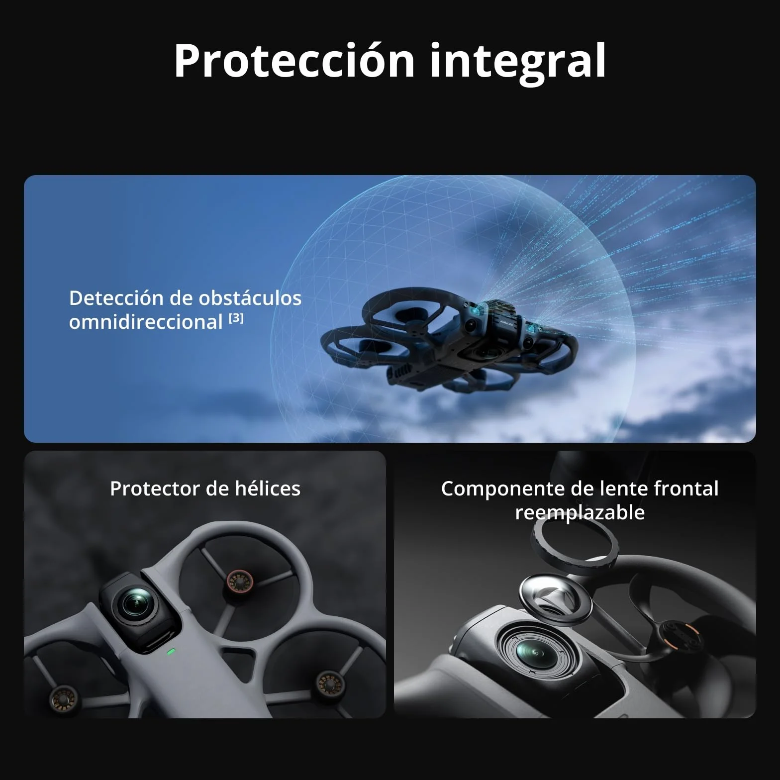 Pack DJI Avata 360 Motion Vuela Más, dron 360° con imagen 360° de 1 pulgada 8K, dron con cámara 360° con protector de hélices. Incluye Goggles N3 y RC Motion 3 para un control de movimiento intuitivo.