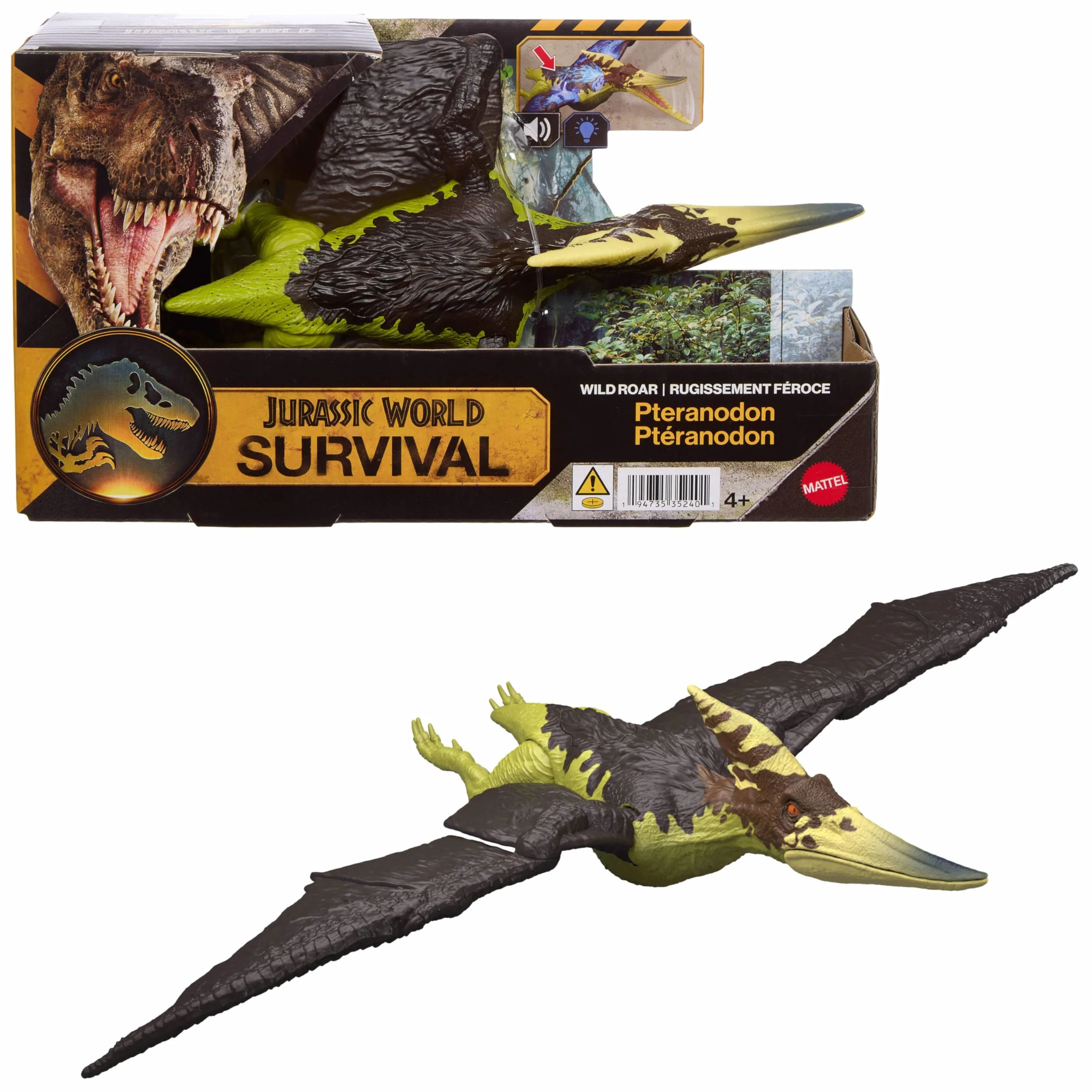 Mattel Jurassic World Rugido Salvaje Figuras de Dinosaurio con Ataque de Mordisco y Sonido, Juguete Articulado, JKL78
