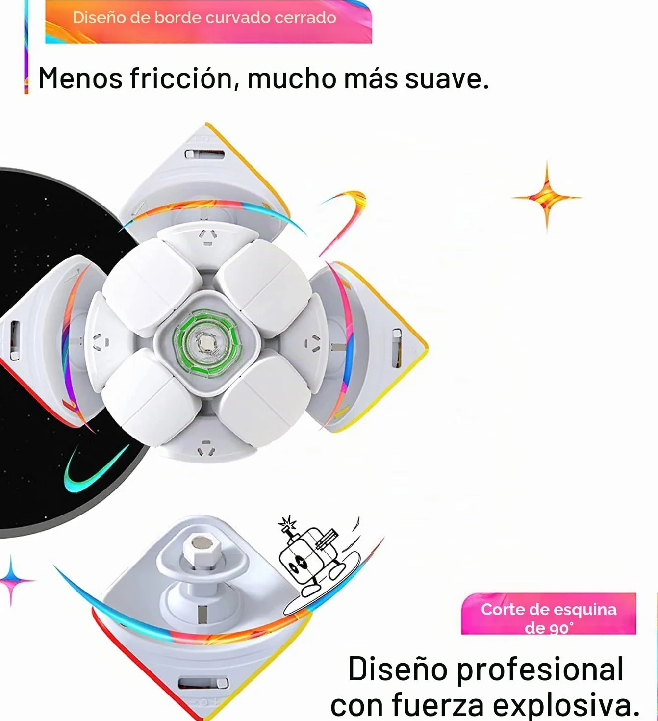 GAN 251M Air Cubo de Velocidad 2x2 Magnético,Mini Cubo Mágico con 42 Imanes/GMS v3/4 Tipos de Elasticidad/90° Tolerancia Total a Fallos,Juguete para Principiantes (Superficie Cepillada)