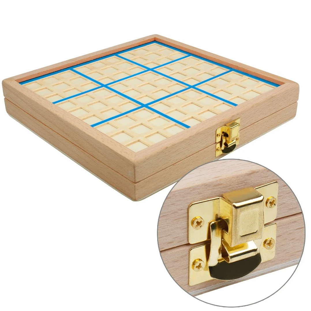 Andux Zone Sudoku Tablero 3-en-1 De Madera Número de Lugar Juguete SD-03 Azul