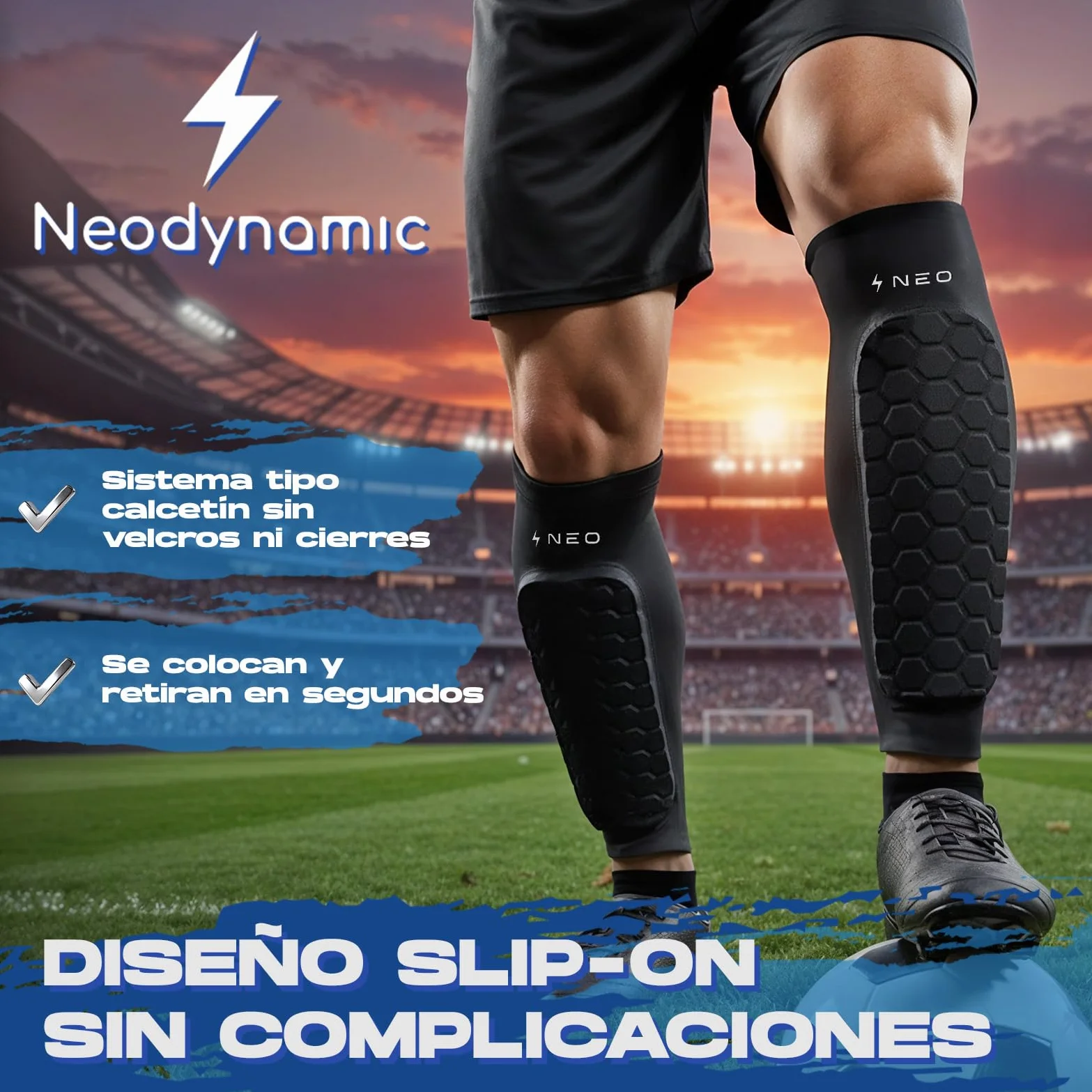 Espinilleras Fútbol Premium Protección Pantorrilla Transpirable Antigolpes Adultos Niños