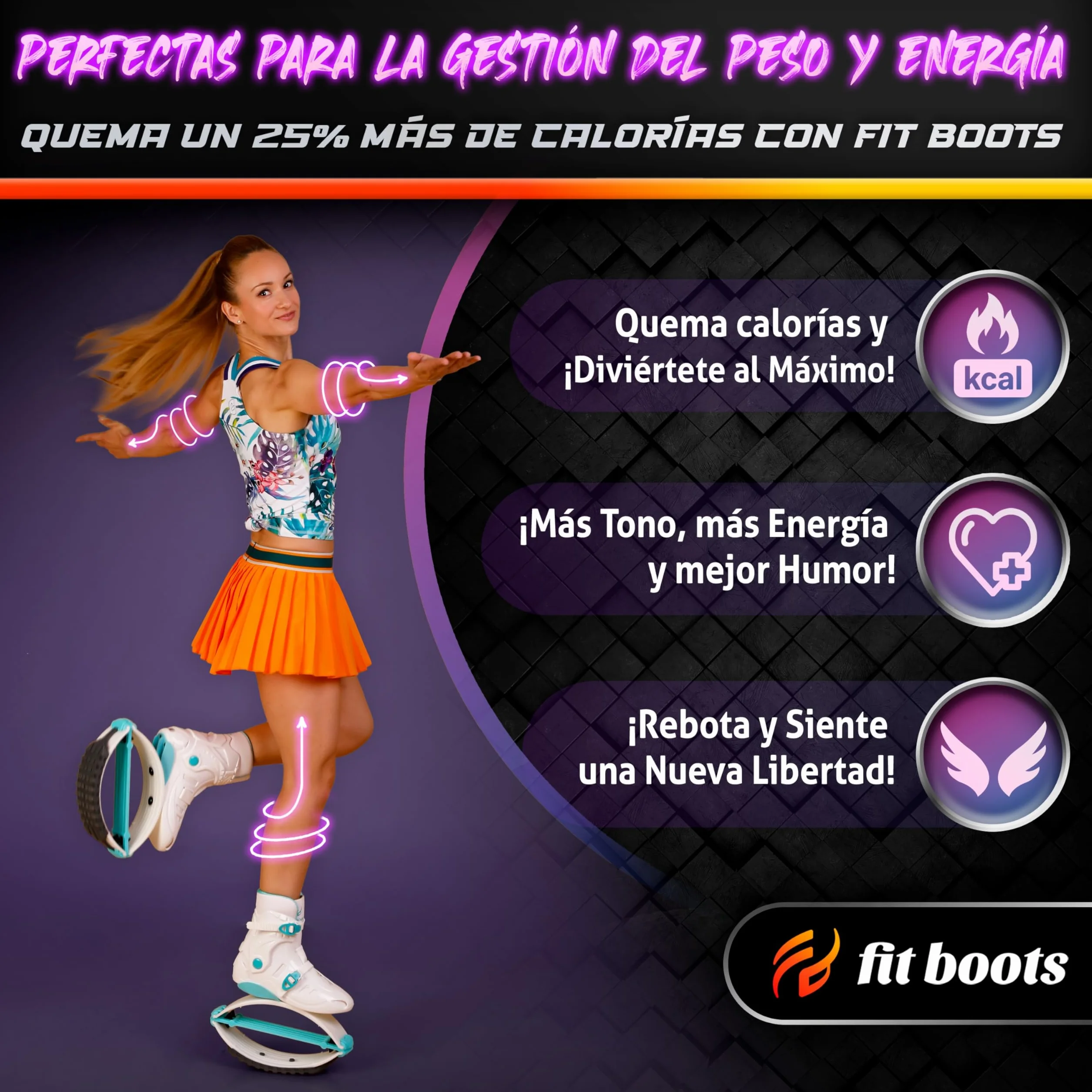 FIT BOOTS - Botas de Rebote de Nueva Generación, Originales Botas de Saltar de la Comunidad Internacional de Entrenamiento FitBoots Que Revolucionan tu Fitness, Zapatos Jump Boots