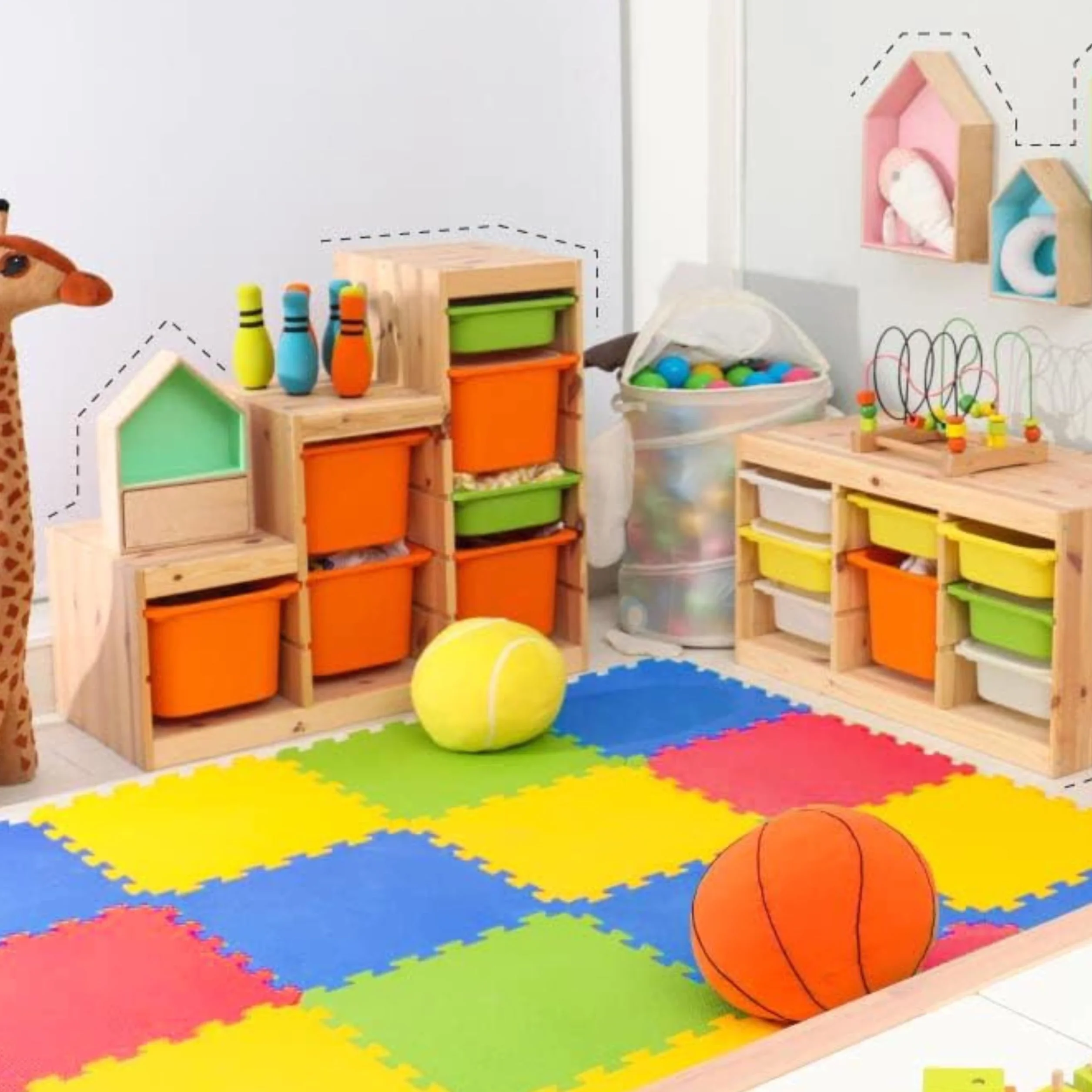 SUELOSPORT Alfombra Puzzle para Bebés y Niños Acolchada, Tapete Juego Infantil 60x60cm, Manta Juegos Gateo Bebes, Colchoneta para Jugar en el Suelo, Tapete Actividades - 12 Piezas (4,32 m²)