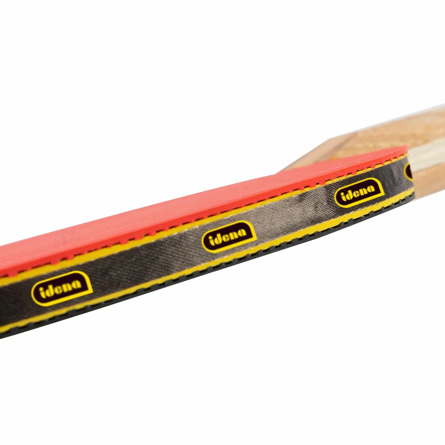 Idena 40202 - Pala de Tenis de Mesa de Entrenamiento, con Mango de Madera y Revestimiento de Goma en Rojo y Negro, Pala para Principiantes, Clubes y Tiempo Libre