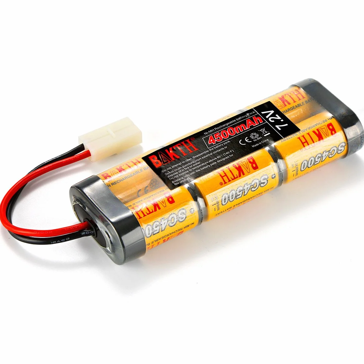 BAKTH 4500mAh 7.2V NiMH RC Batería de Carreras para Coches, Aviones, Robots