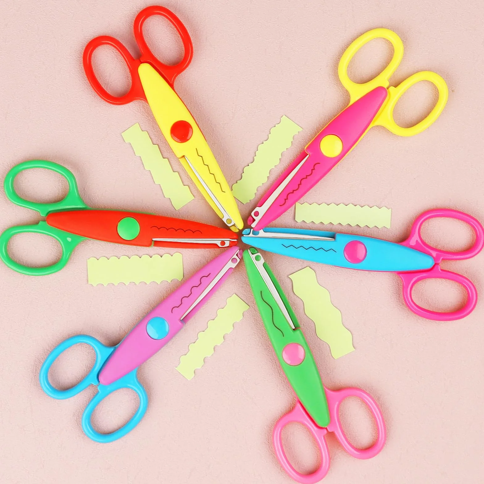 Tijeras para manualidades para niños, juego de 6 piezas, coloridas y seguras, varios diseños seguros para que los niños lo usen, Zig