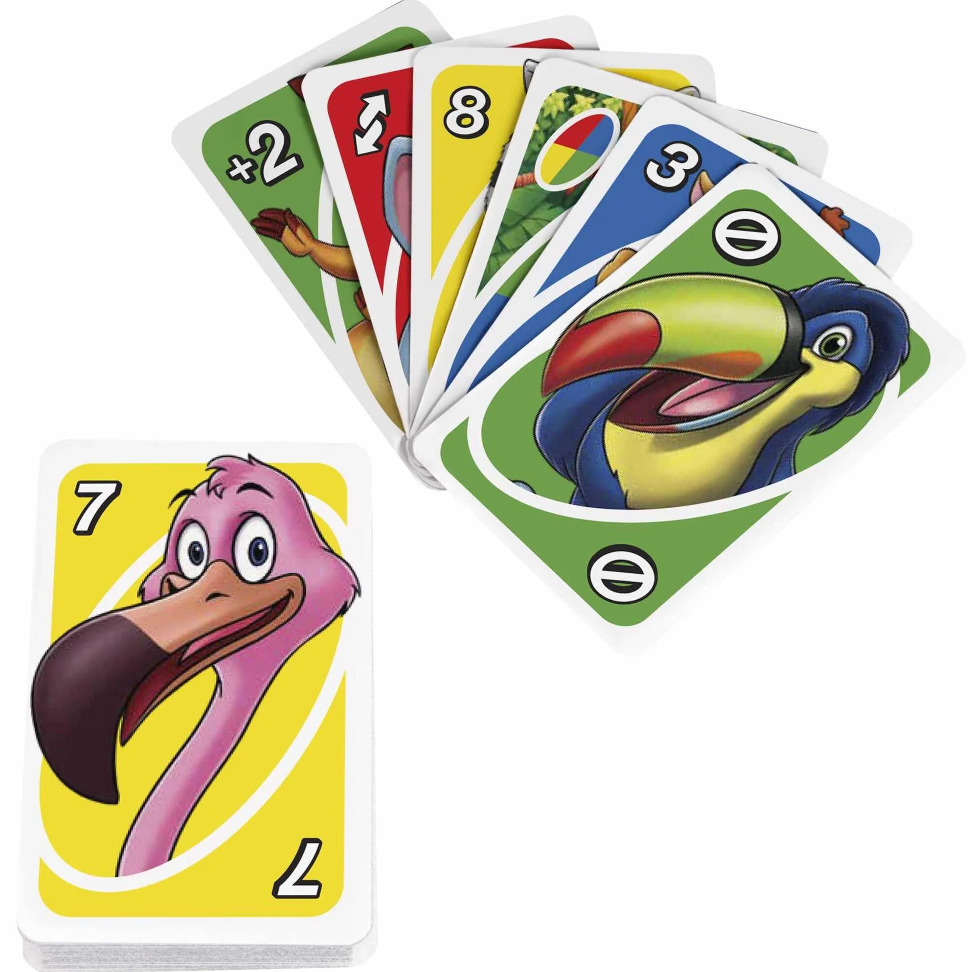 Mattel Games, Juego de Cartas UNO Junior, Juego de Mesa para niños con Dibujos de Animales (Mattel GKF04)