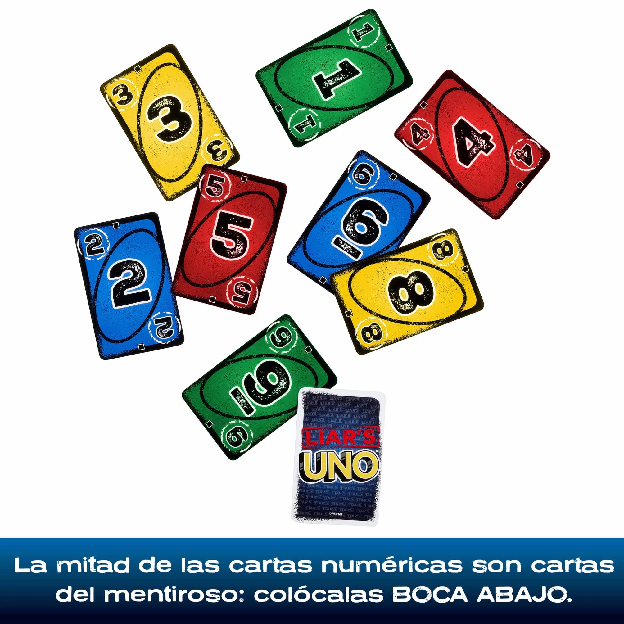 Mattel Games UNO del mentiroso Juego de cartas en lata para almacenamiento y transporte, para niños, adultos, noches en familia y fiestas, supera a los demás jugadores con mentiras y trucos, JLH68