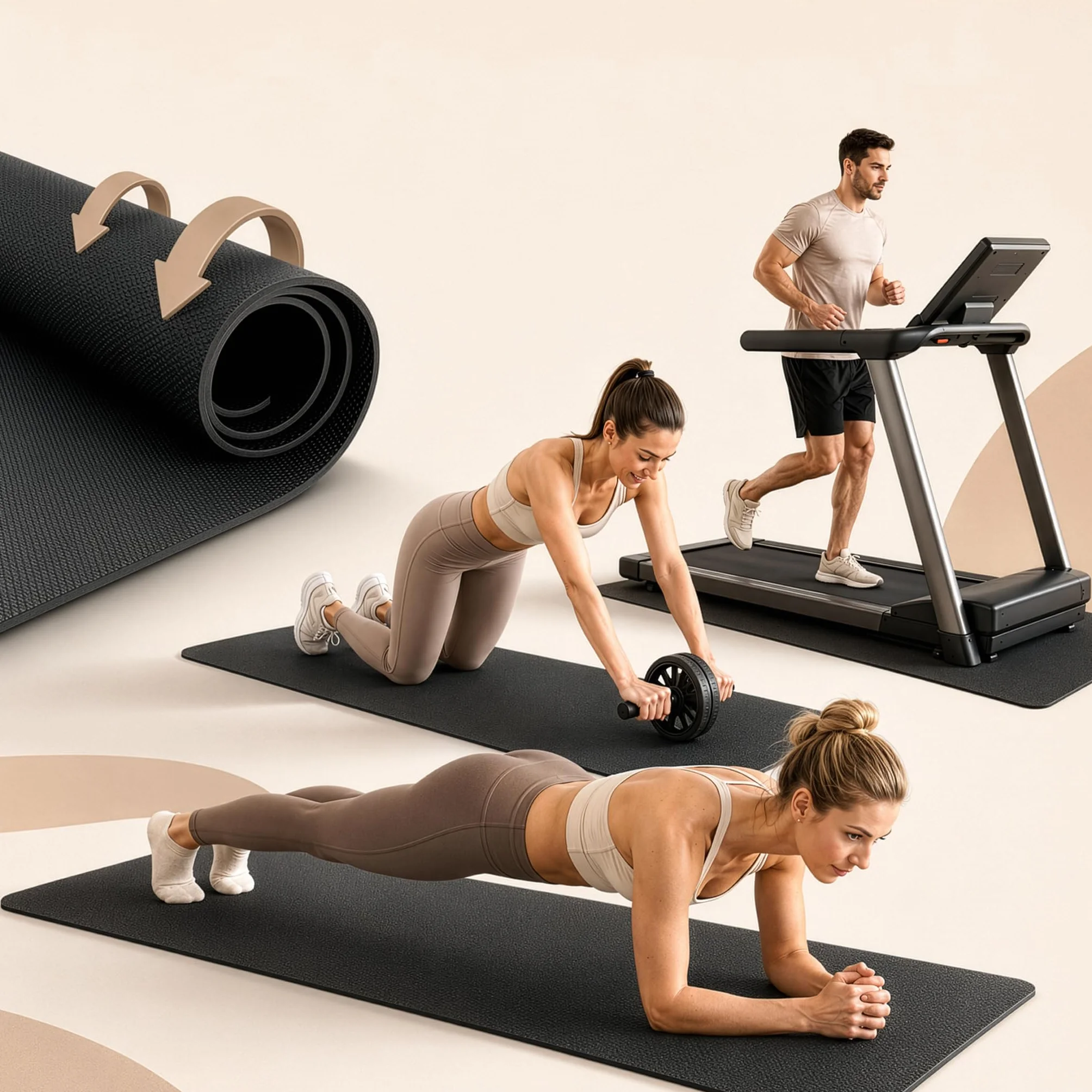 Floordirekt Sparta Esterilla antideslizante fitness cinta correr bicicleta elíptica absorción impactos
