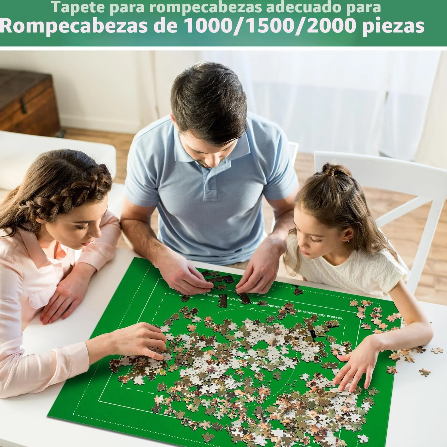 MOZOOSON Tapete Puzzle 2000 Piezas, Puzzle Mat Roll Fieltro Tapete para Puzzle, Alfombra Puzzle, Accesorios para Guardar Los Puzzles con 6 Puzzles Clasificadores