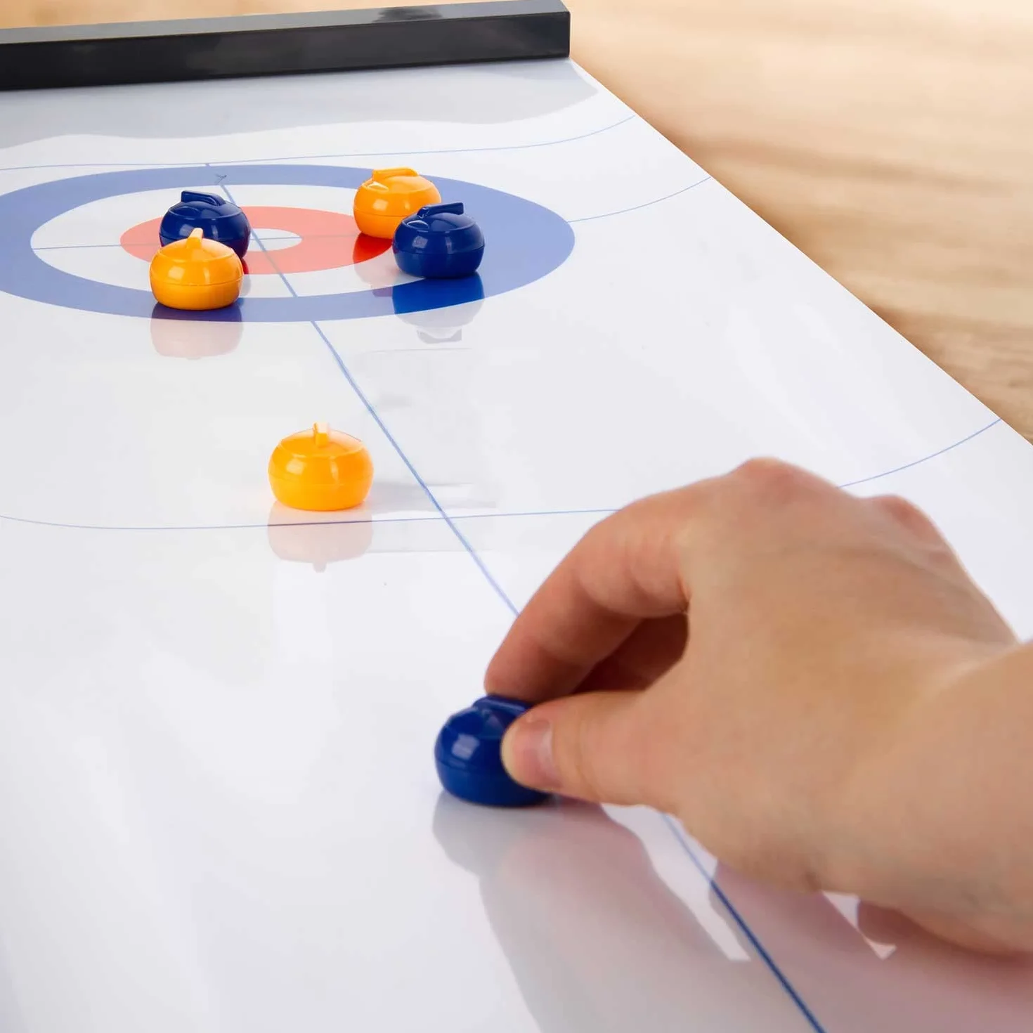 Kids United® Curling Juego Familiar de Tablero de Curling Juego de Mesa de Bolos sobre Hielo para niños y Adultos