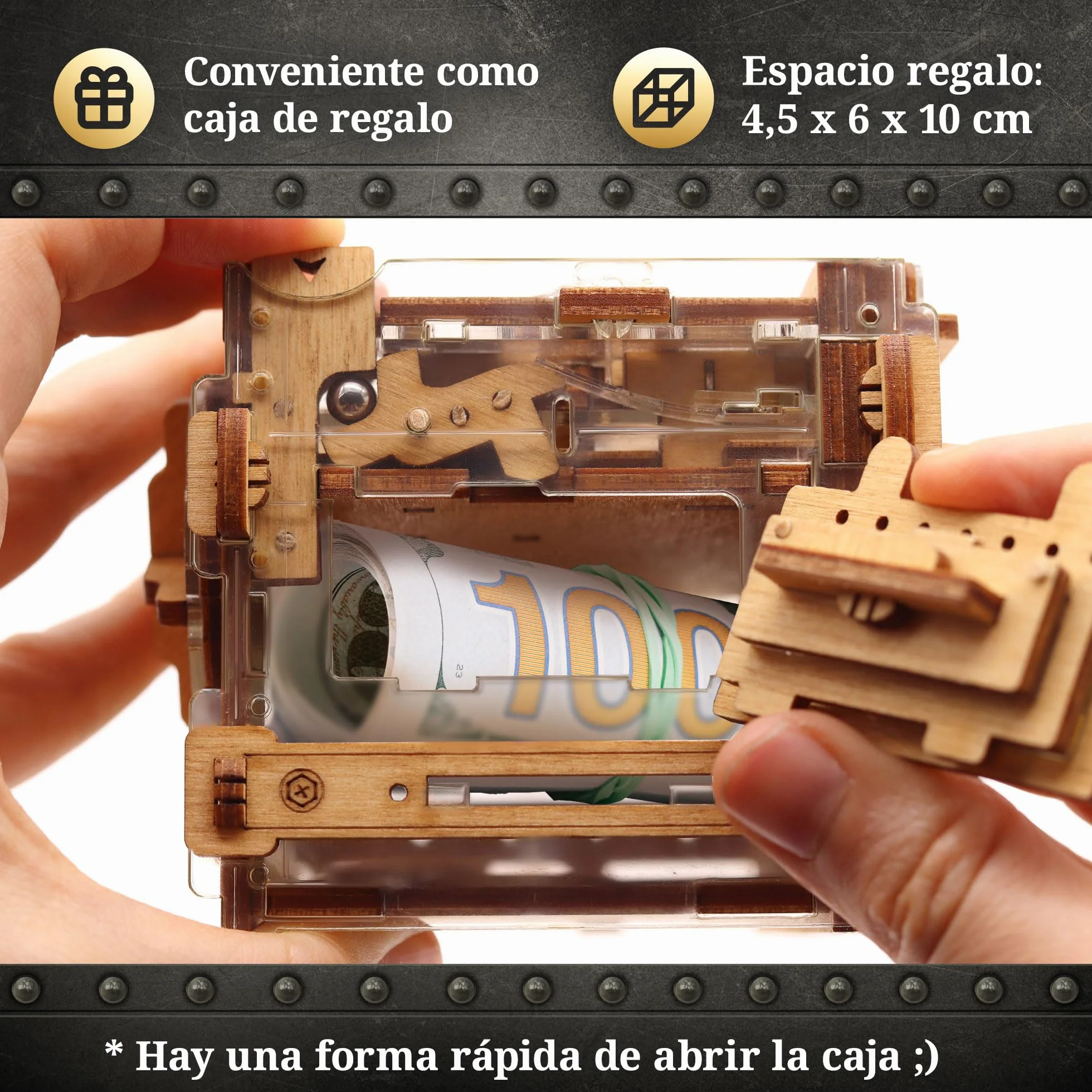 iDventure A-Maze-ing Safe - Caja de rompecabezas de mármol Run Money - Embalaje de regalo complicado - Rompecabezas 3D para adultos - Juego de sala de escape - Teaser - Gadget de regalo de cumpleaños