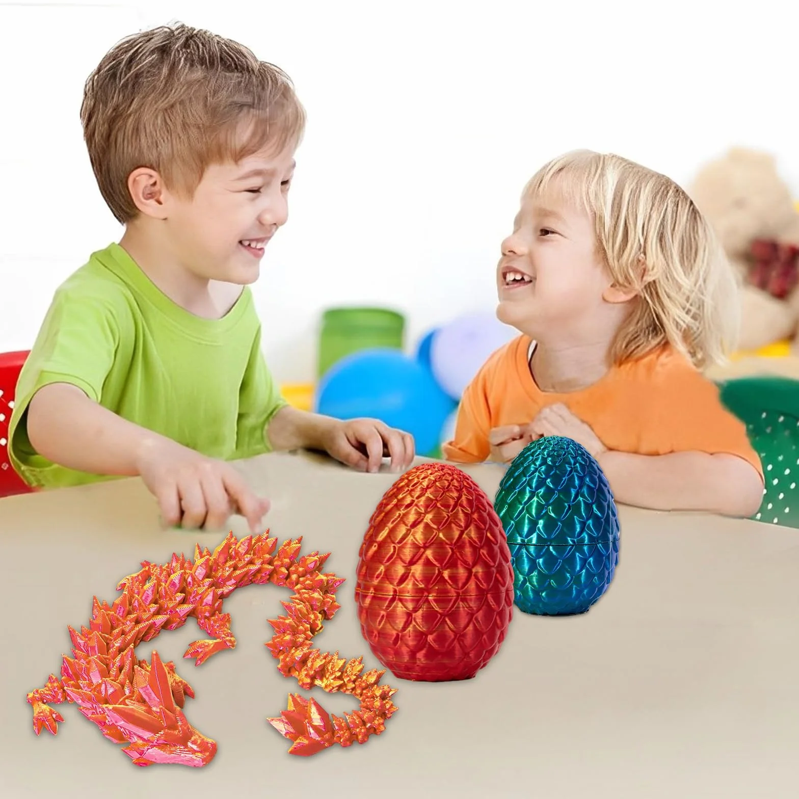 3D Impreso Dragón Huevo Con, 2 Modelos de Huevos de Dragón, Para los Niños Amantes del y los Coches, Oficinas, Casas Juguetes de Escritorio