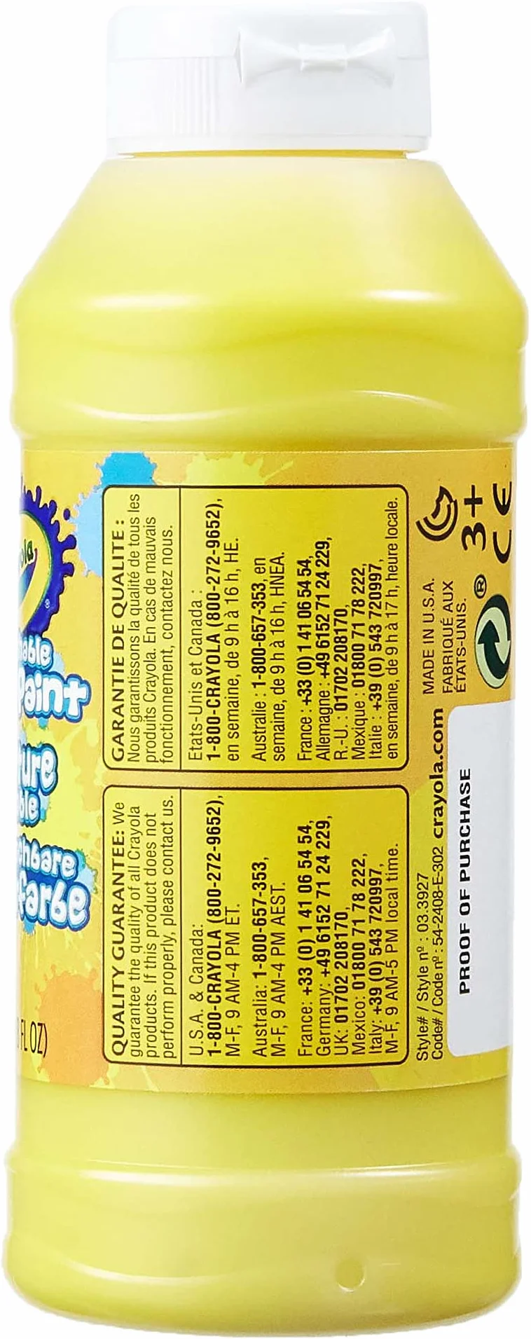 Crayola, Témperas Lavables, Caja con 6 Botes de 236 ml, Para la Escuela y el Tiempo Libre, 54-2508